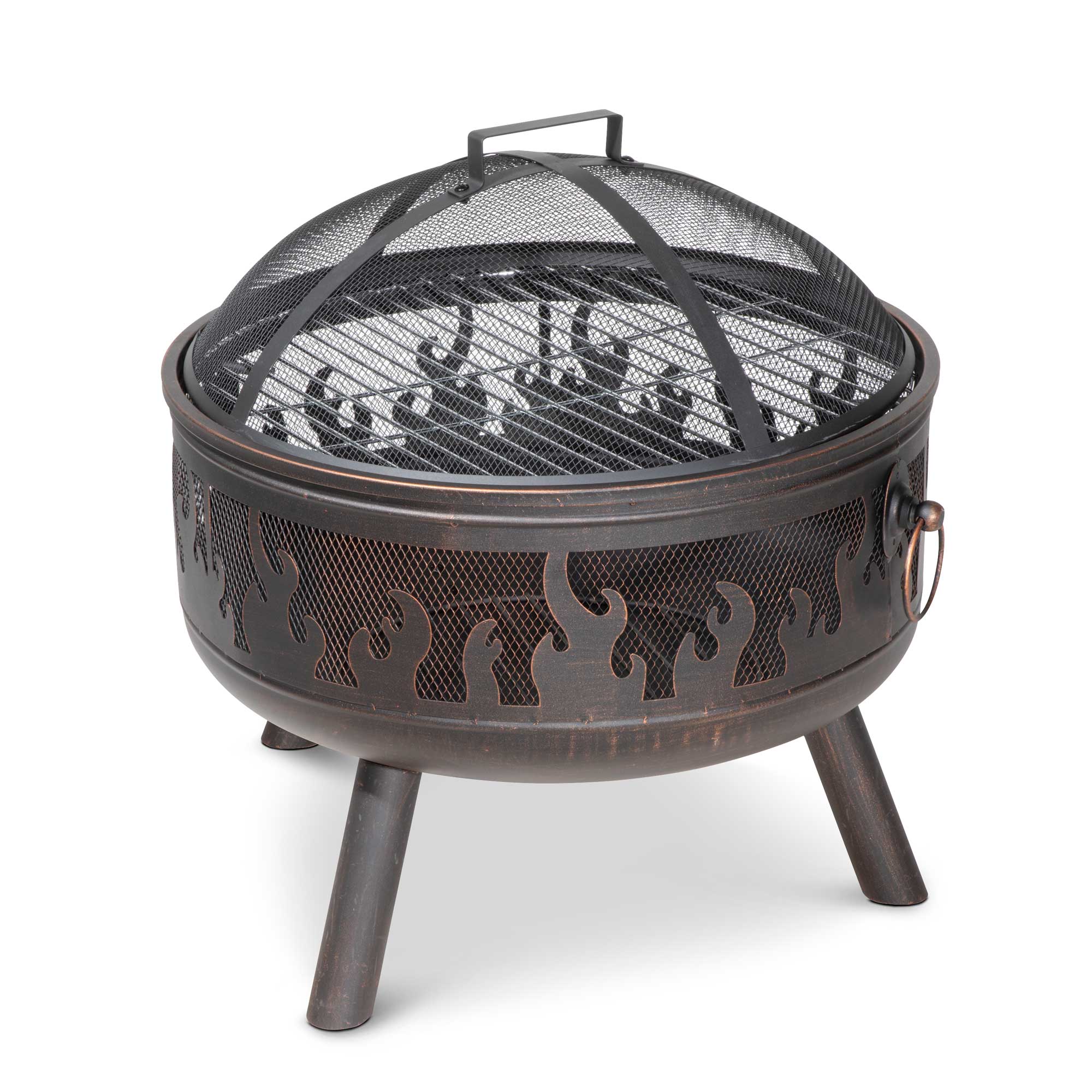 Premium Outdoor Fire Pit with Cooking Grill - Heavy Duty Steel Fireplace for Patio, Backyard & Camping - Includes Safety Screen & Poker - Perfect for BBQs, Gatherings & Cold Nights