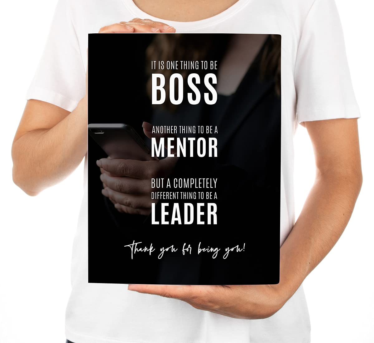 Funny National Boss's Day Jumbo Card - 8.5 x 11 Inch Blank Greeting Card with Envelope for Female Boss, Mentor & Leader | Humorous Office Banter, Congratulations Card for Her (1-Pack) | Perfect for Workplace Celebrations & Appreciation Gifts