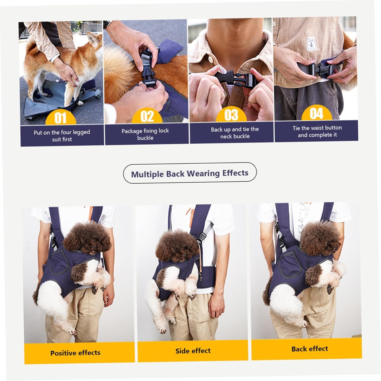 Adjustable Pet Backpack Carrier for Dogs & Cats - Breathable Travel Bag with Storage Pocket & Hook - Ideal for Small & Medium Pets - Perfect for Walking, Biking & Outdoor Adventures