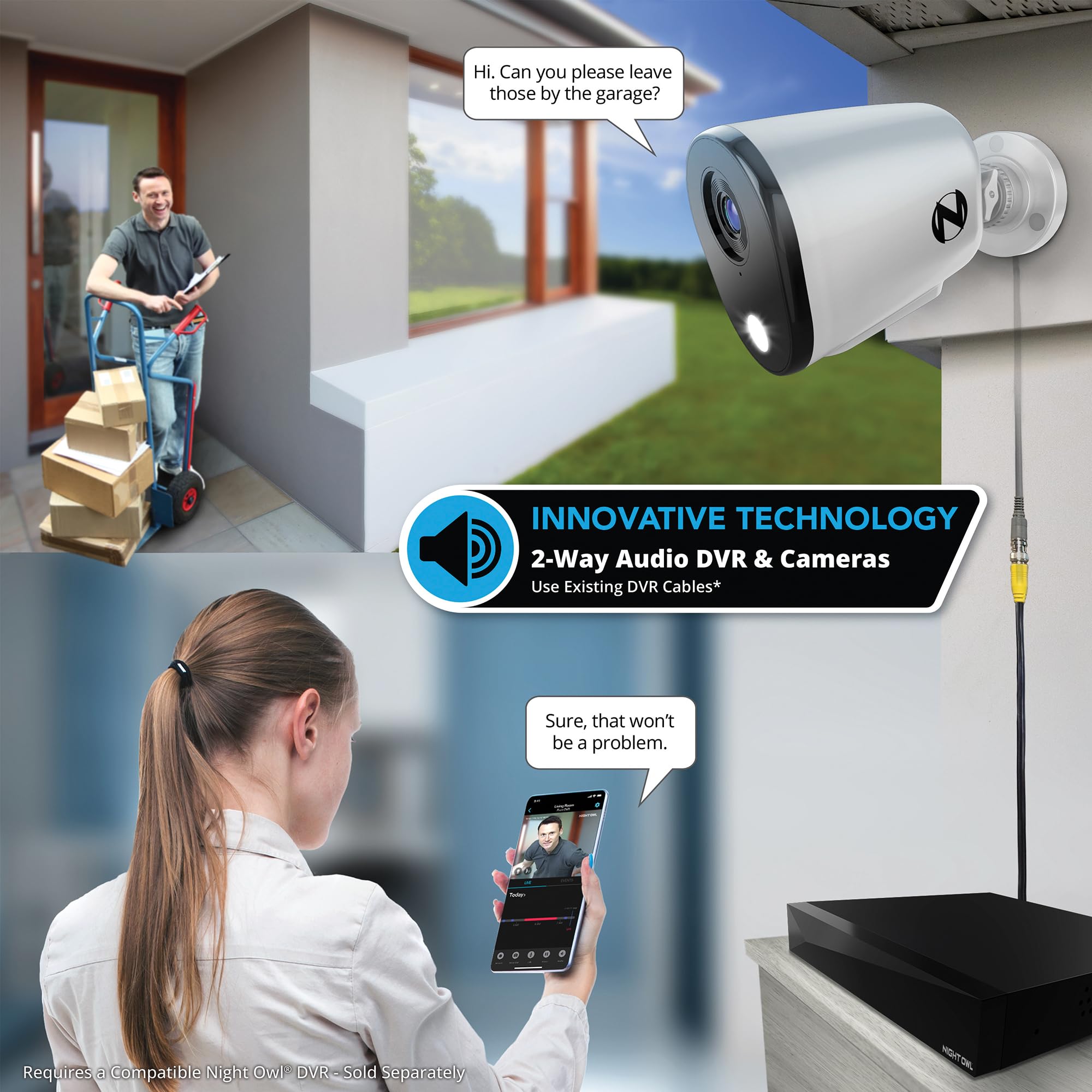 Night Owl 4K HD Wired Security Camera System with 2-Way Audio - Indoor/Outdoor Surveillance (4-Pack) | Compatible with Night Owl DVRs | Perfect for Home Security, Business Monitoring & Property Protection