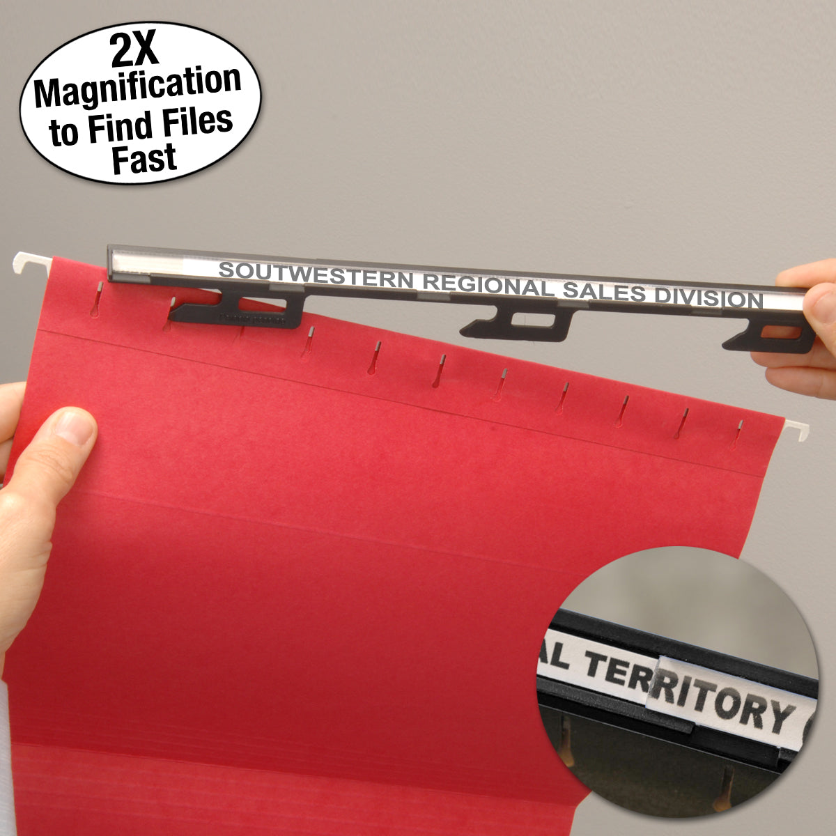 Ultimate Office MagniFile™ Hanging File Indexes - Convert Standard Hanging Files to Magnified Files for Quick Document Finding (Set of 10 with 25 Index Strips) - Perfect for Office Organization, Filing Systems, and Document Management