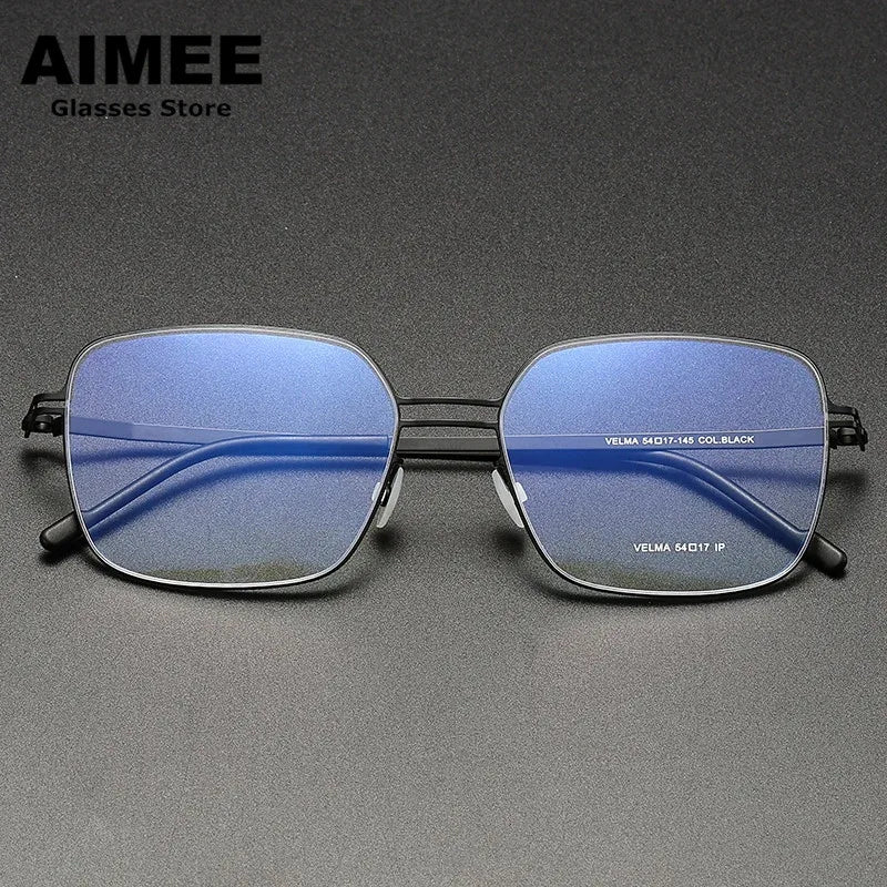 Aimee Women's Full Rim Square Double Bridge Stainless Steel Eyeglasses Frame 22511 - Stylish & Durable for Work, Reading & Fashion