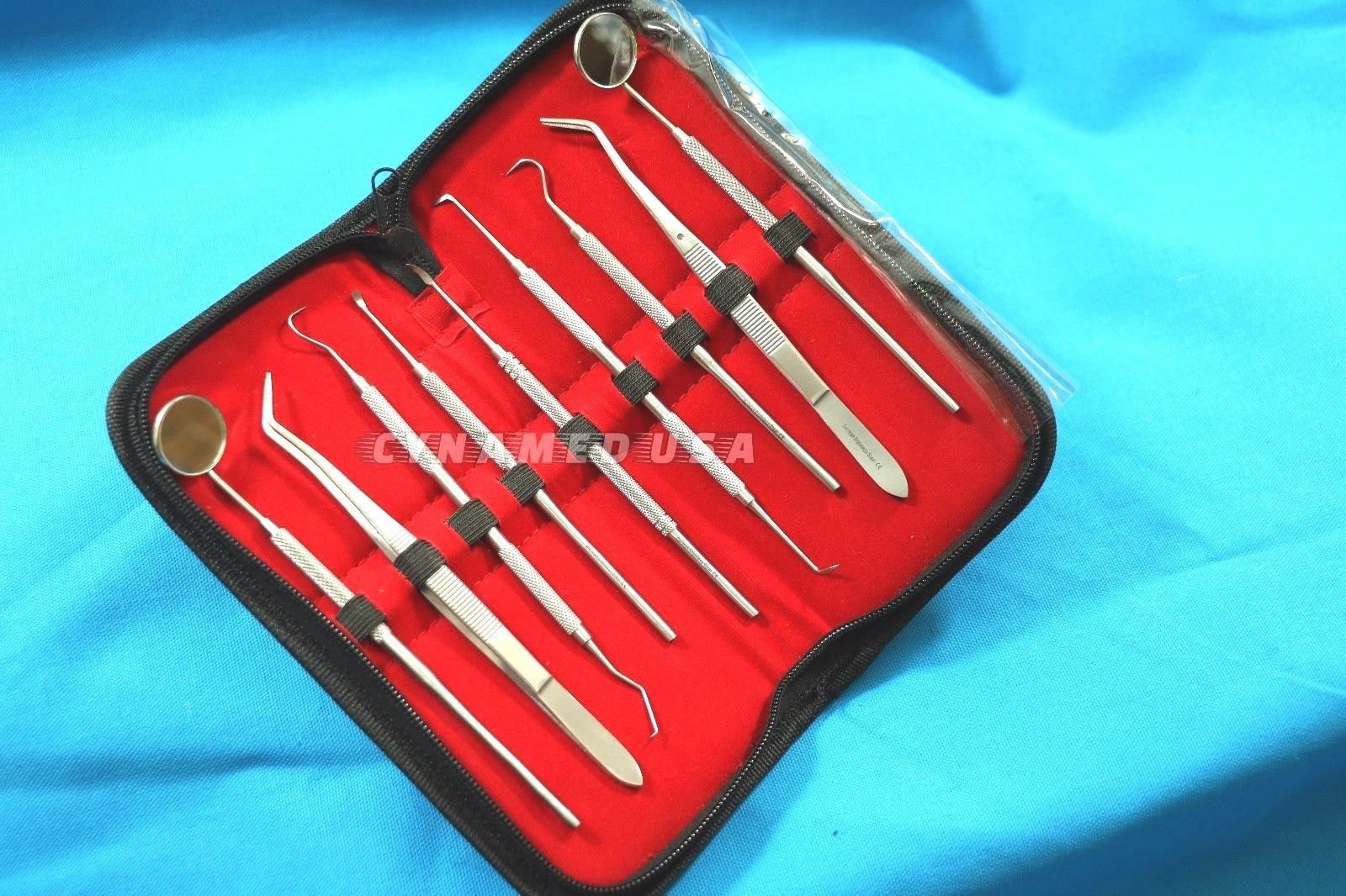 Premium German Stainless Steel Dental Pick & Mirror Set - 9-Piece Oral Hygiene Kit for Dentists & Home Use - A+ Quality Teeth Cleaning Tools for Sculpting, Plaque Removal & Dental Care