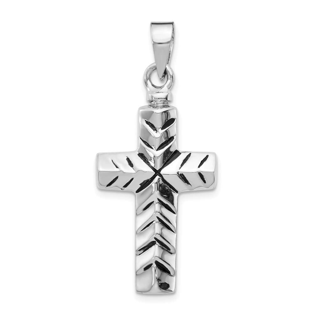 925 Sterling Silver Engravable Rhodium Plated Religious Cross Pendant Necklace for Women - Personalized Faith Jewelry Gift for Baptism, Confirmation & Daily Wear