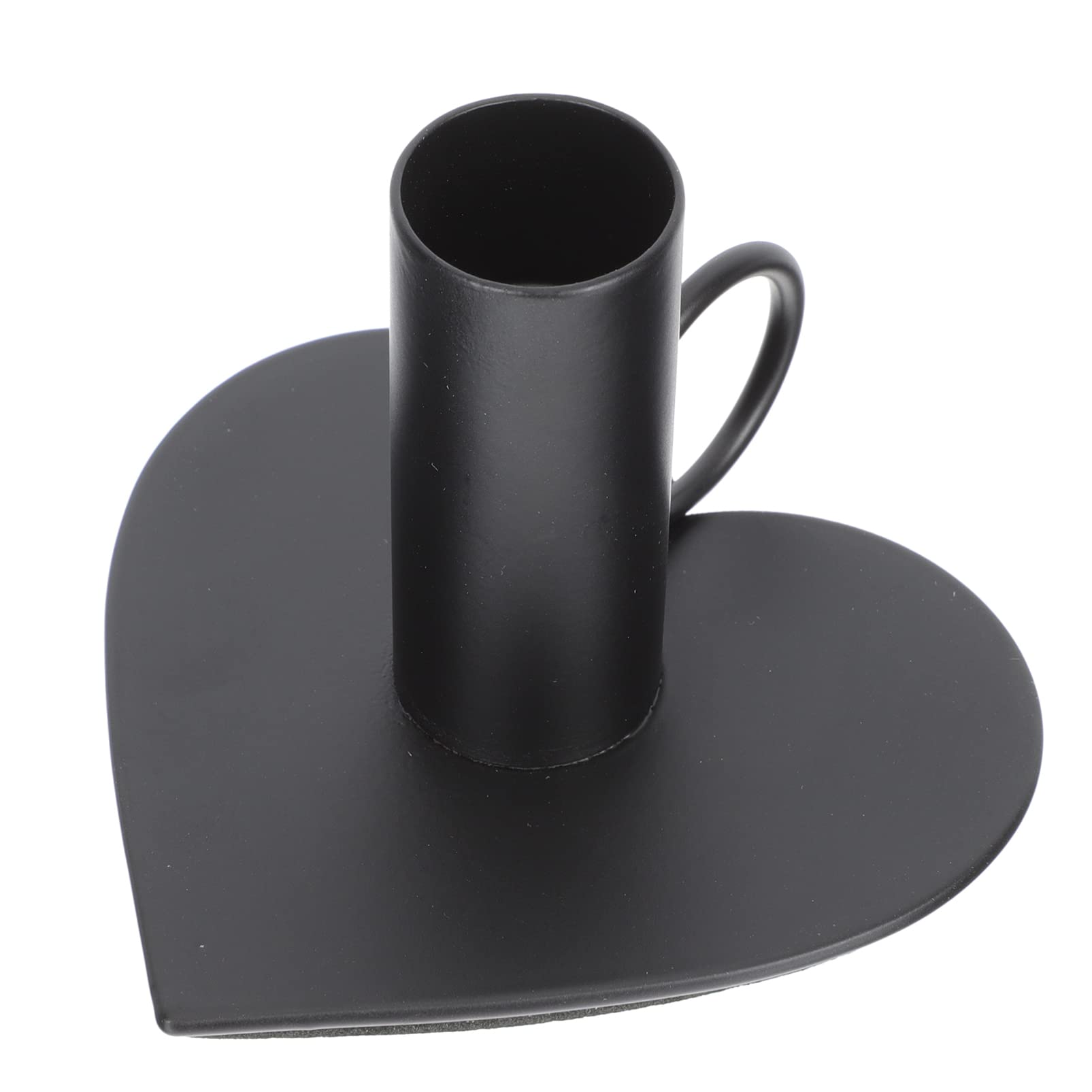 Vintage Iron Candle Stand - Heart Taper Candle Holder for Wedding, Dining & Home Decor - Black Retro Candlestick Rack - Perfect for Romantic Dinners, Wedding Centerpieces & Tabletop Decorations