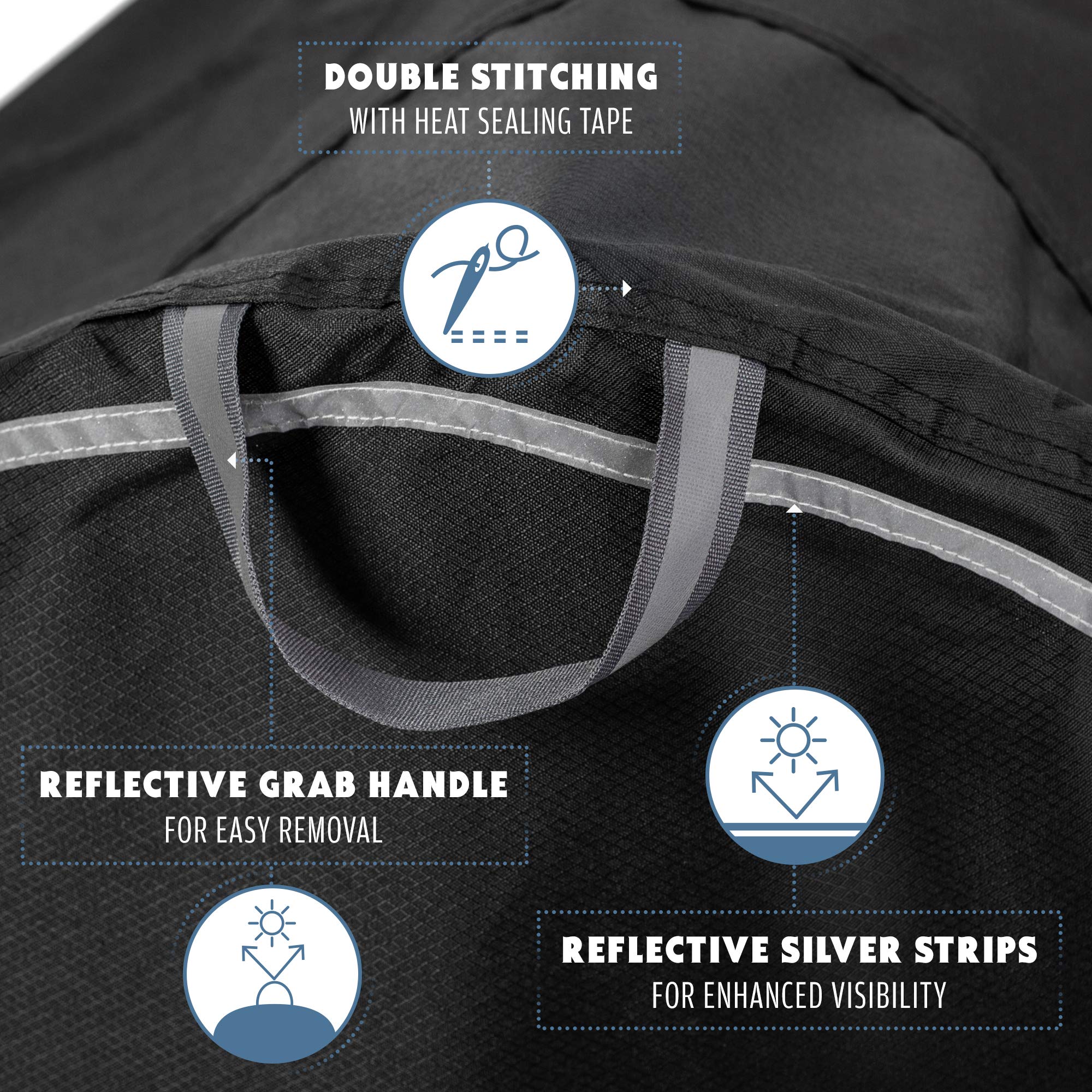 Team Obsidian Waterproof Bike Cover - Heavy Duty 300D Oxford Ripstop Tarp for 1-3 Bicycles | Outdoor Motorcycle & eBike Storage Protection | Perfect for Garage, Patio, RV and Camping Use