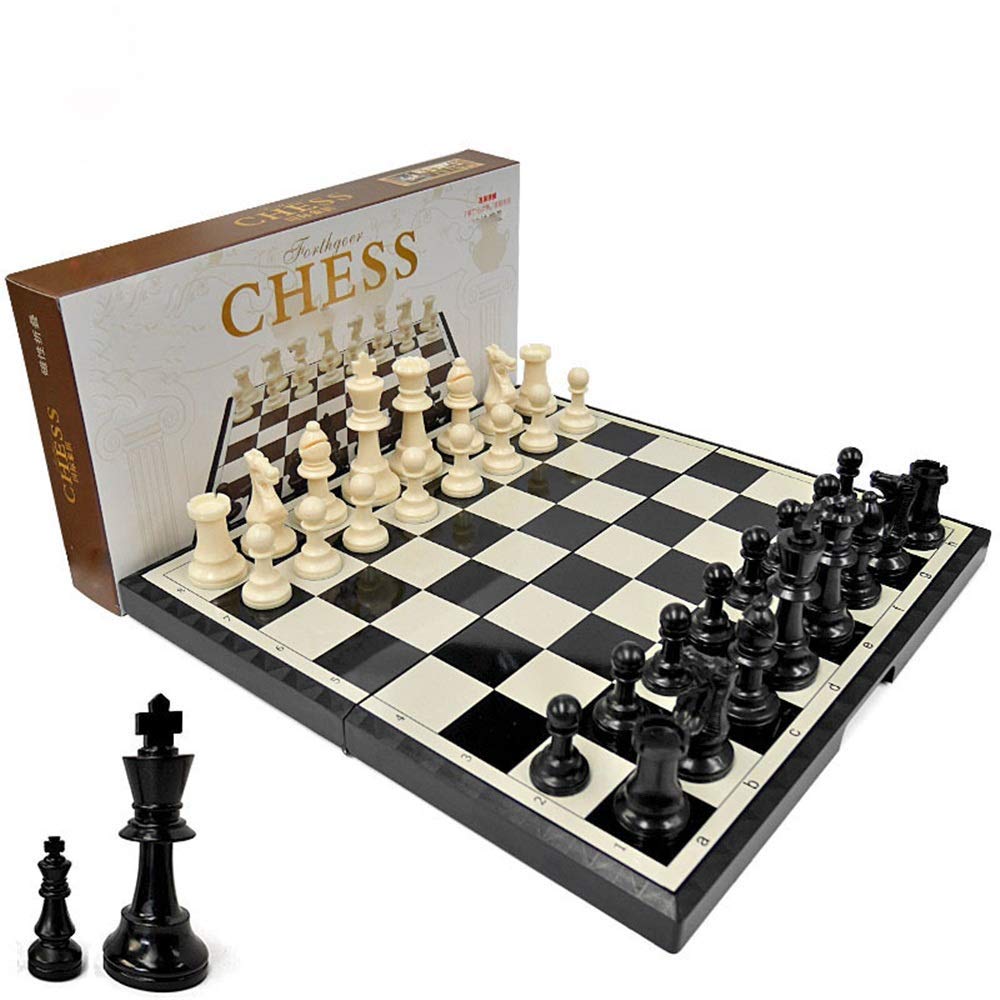 Premium Magnetic Chess Set - Tournament Size Board with Handcrafted Pieces & Storage Slots | Portable Travel Chess Game for Kids & Adults | Perfect for Home, Office, Park & Travel Entertainment