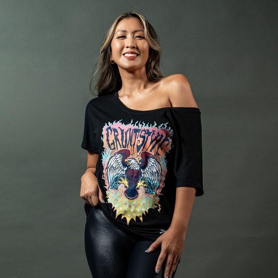 Women's Electric Eagle Graphic Slouchy T-Shirt - Black | Soft & Comfortable Casual Tee for Everyday Wear, Street Style & Outings