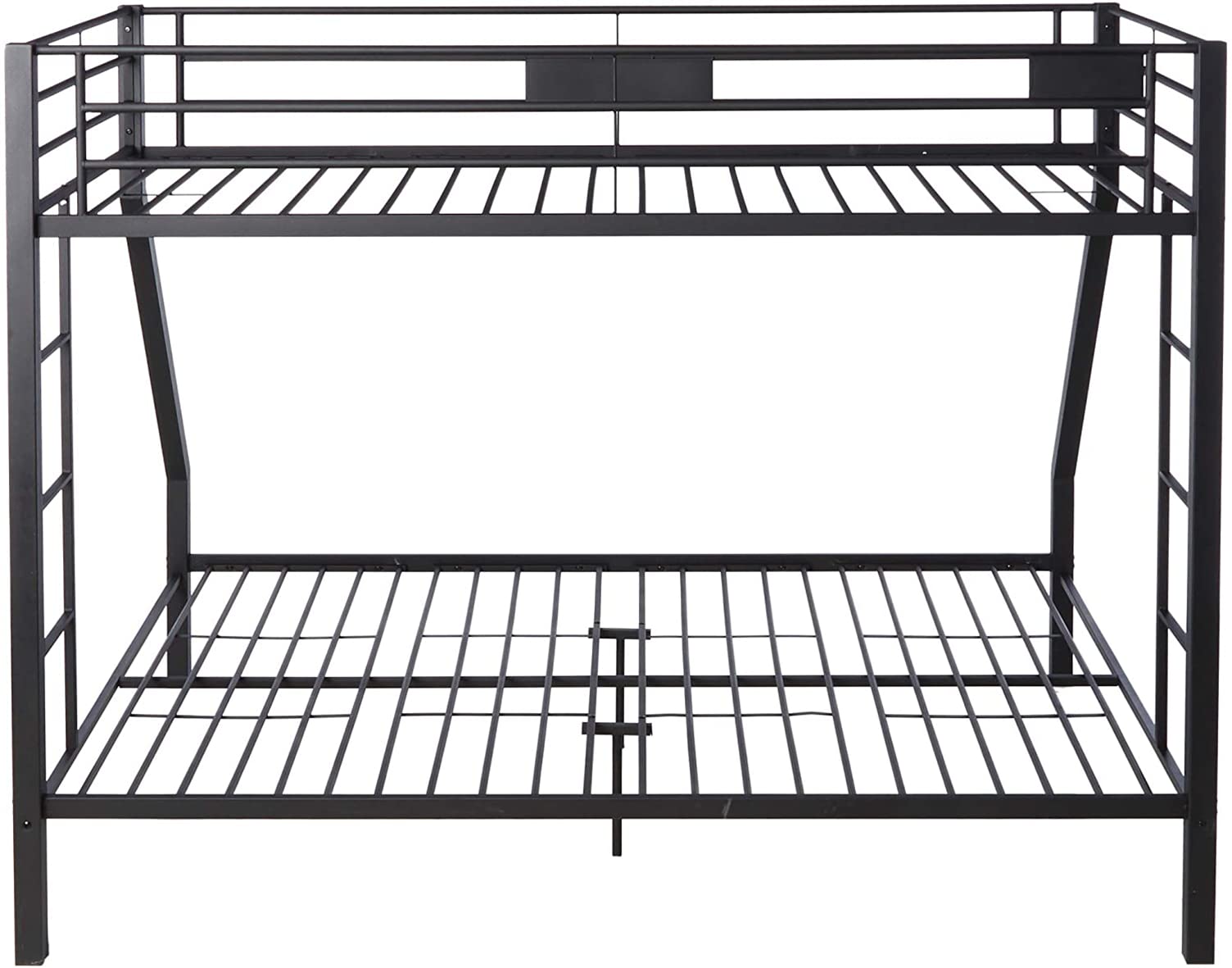 Upgraded Heavy Duty Metal Queen Bunk Bed Frame - Sturdy Steel Construction with Safety Guardrails & Ladder for Kids, Teens & Adults - Easy Assembly (Twin XL over Queen) - Perfect for Dorms, Guest Rooms & Space-Saving Bedroom Solutions