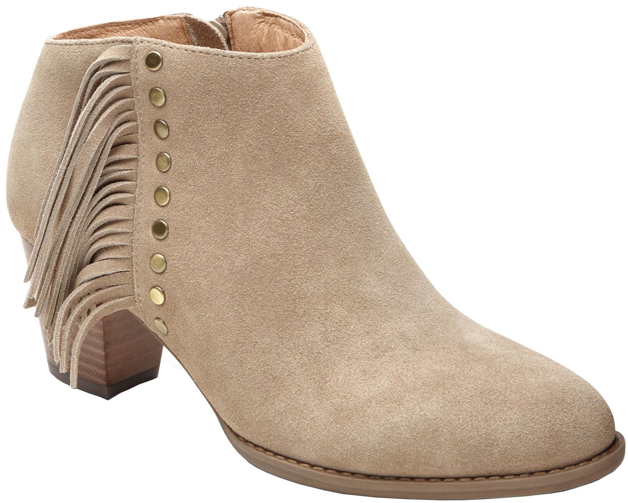 Vionic Women's Faros Fringe Boots - Light Tan Size 11 | Comfortable Ankle Boots for Walking, Work & Casual Outfits | Orthotic Support for All-Day Wear