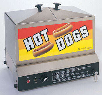 Steamin' Demon Hot Dog Steamer 8007 - Commercial Grade Hot Dog Warmer for Restaurants, Food Trucks & Home Use - Perfect for Parties, BBQs & Concession Stands