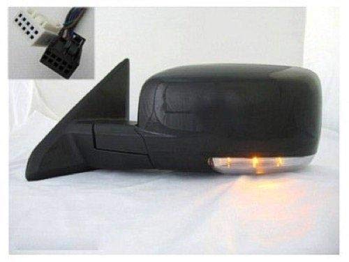 Go-Parts Left Driver Side Heated Power Adjustable Outside Rear View Mirror with Turn Signal & Puddle Light for 2009 Dodge Ram 1500 - Direct Replacement (1FX371BSAD) - Perfect for Parking Assistance & Nighttime Visibility