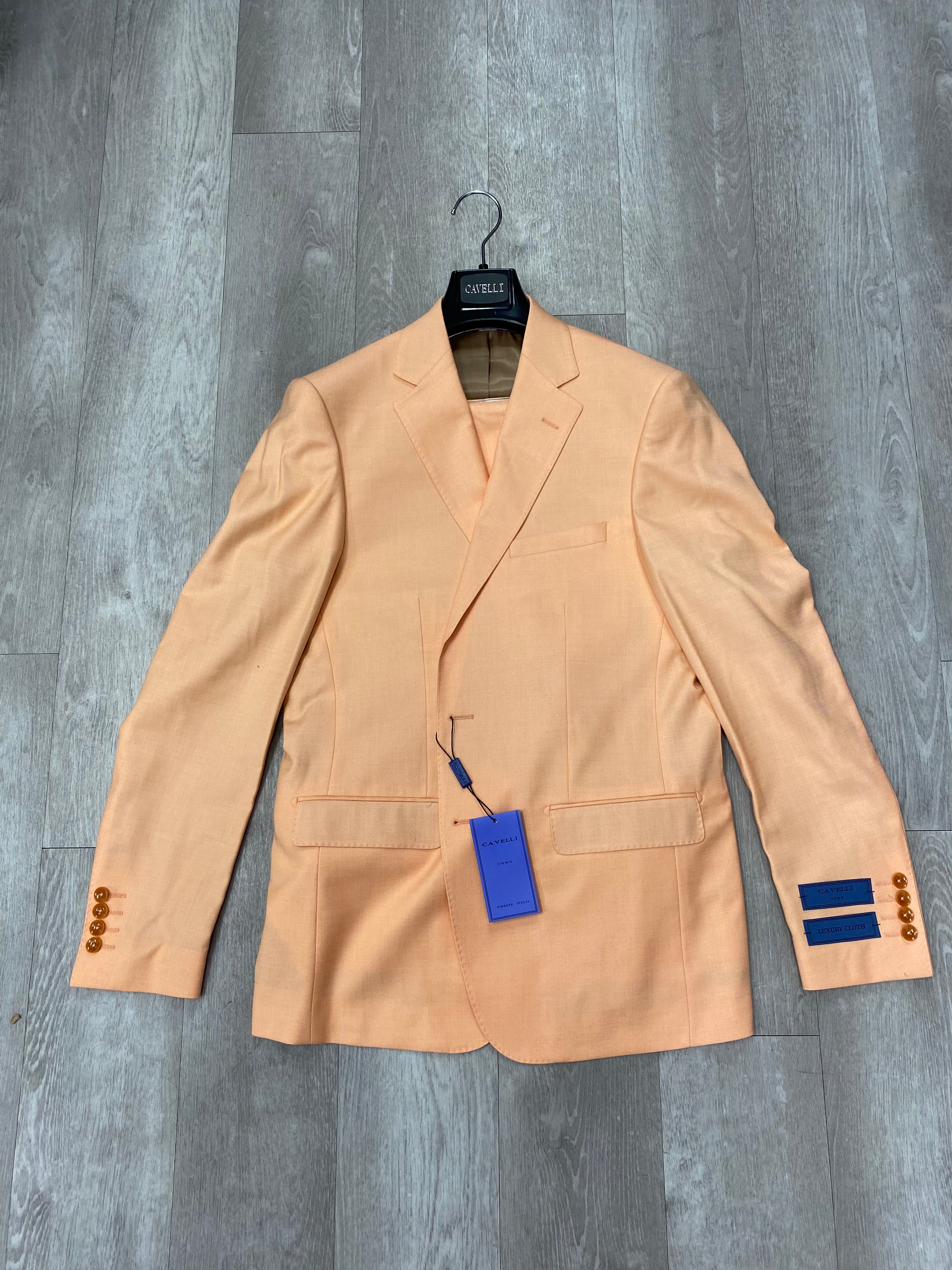 Cavelli Uomo Porto SLIM FIT Suit 1986/11 Light Orange - Premium Italian Men's Formal Wear for Weddings, Business & Special Occasions (Final Sale - No Returns)