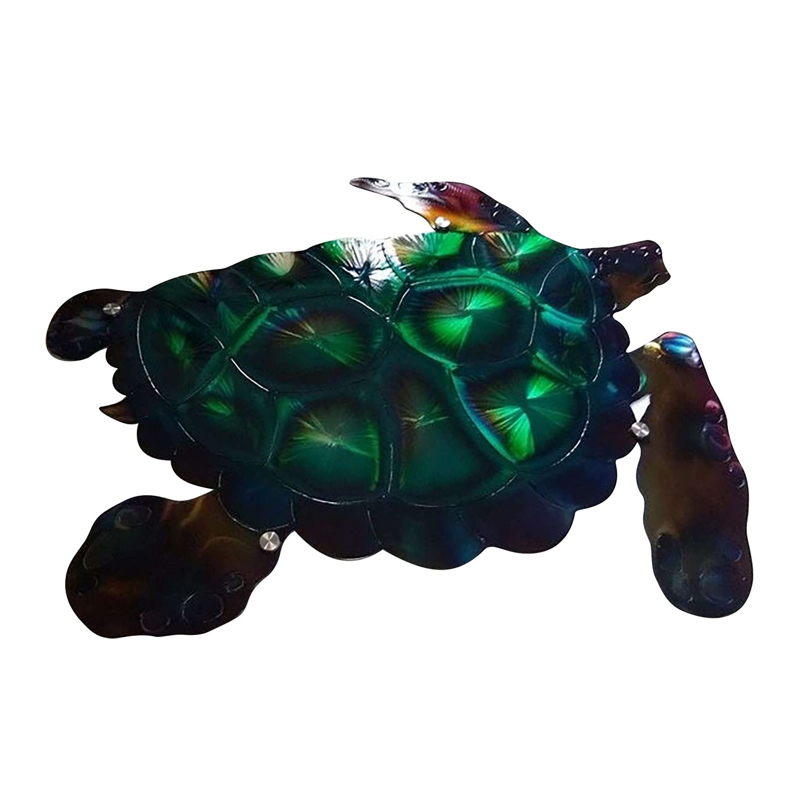 Metal Sea Turtle Wall Art Sculpture - Coastal Beach Theme Decor for Bathroom, Living Room, Bedroom & Patio Fence (Green) | Handmade Home Decor Gift for Ocean Lovers, Perfect for Beach House & Coastal Style Interiors