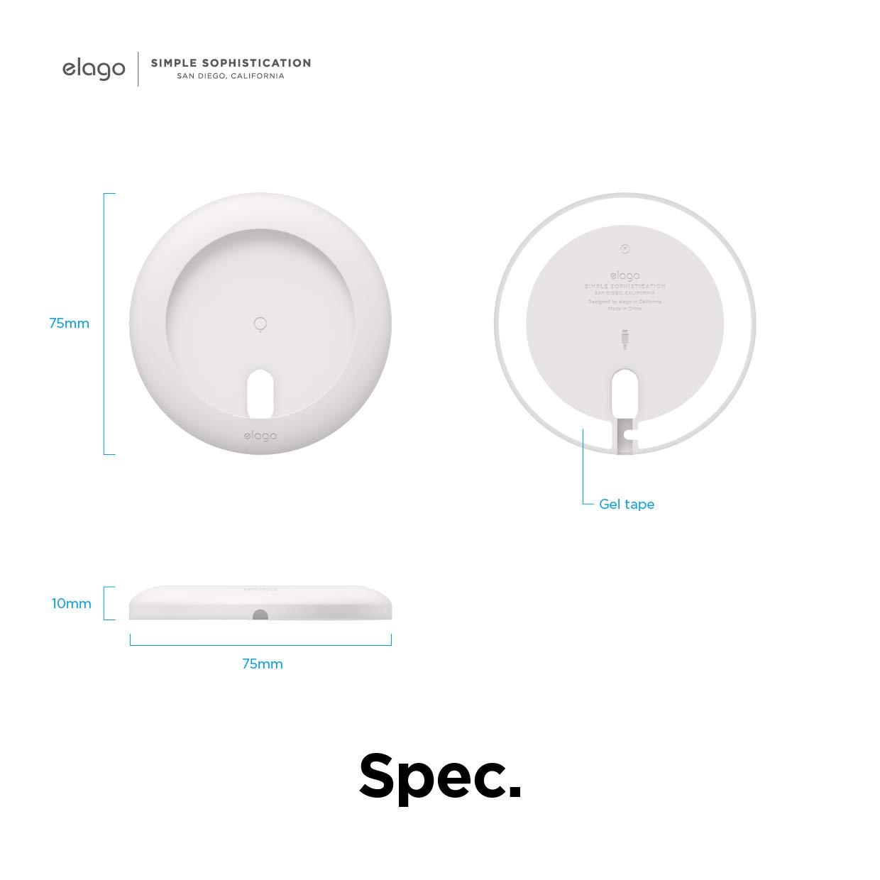 elago Magnetic Charging Pad - Compatible with MagSafe for iPhone 16/15/14/13/12 & AirPods Pro/3/4 - Secure Anti-Slip Wireless Charger Stand (White) | Perfect for Home, Office & Travel Use