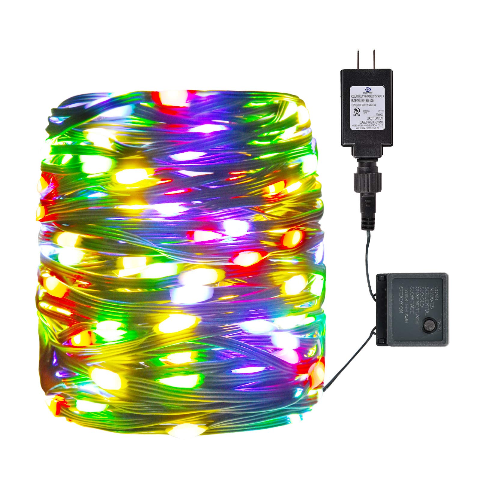 200 LED Plug-in String Lights - Color Changing Fairy Lights with 8 Modes, 26ft PVC Wire Christmas Lights for Bedroom Decor, Party, Garden, Indoor/Outdoor Use (Multicolor) | Perfect for Holiday Decorations, Wedding Lighting, and Cozy Ambiance