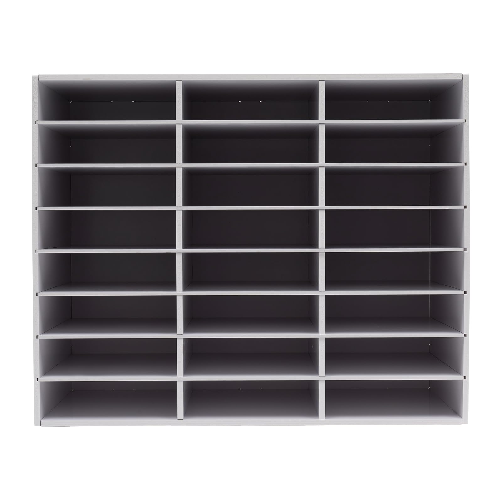 White 24-Compartment Mail Sorter Organizer - Desktop File Organizer for Classroom, Home & Office - Perfect for Paper Storage, Literature Sorting & School Mail Management (8x3 Grid)