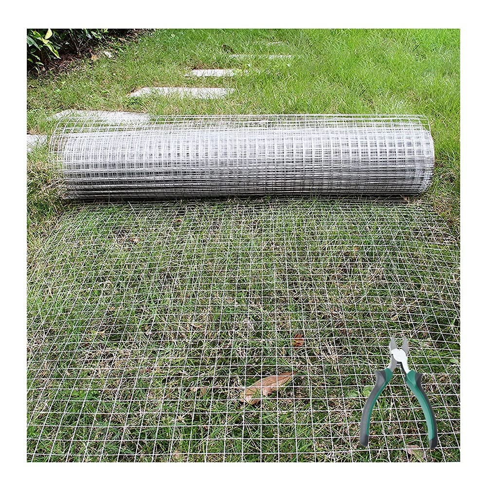 Stainless Steel Mesh Wire Netting with Pliers - Rust-Resistant 12mm Square Hardware Cloth for Chicken Coops, Rabbit Fences, DIY Crafts & Christmas Wreath Frames (0.9x46m, Silver) | Perfect for Garden Protection, Pet Enclosures & Holiday Decorations