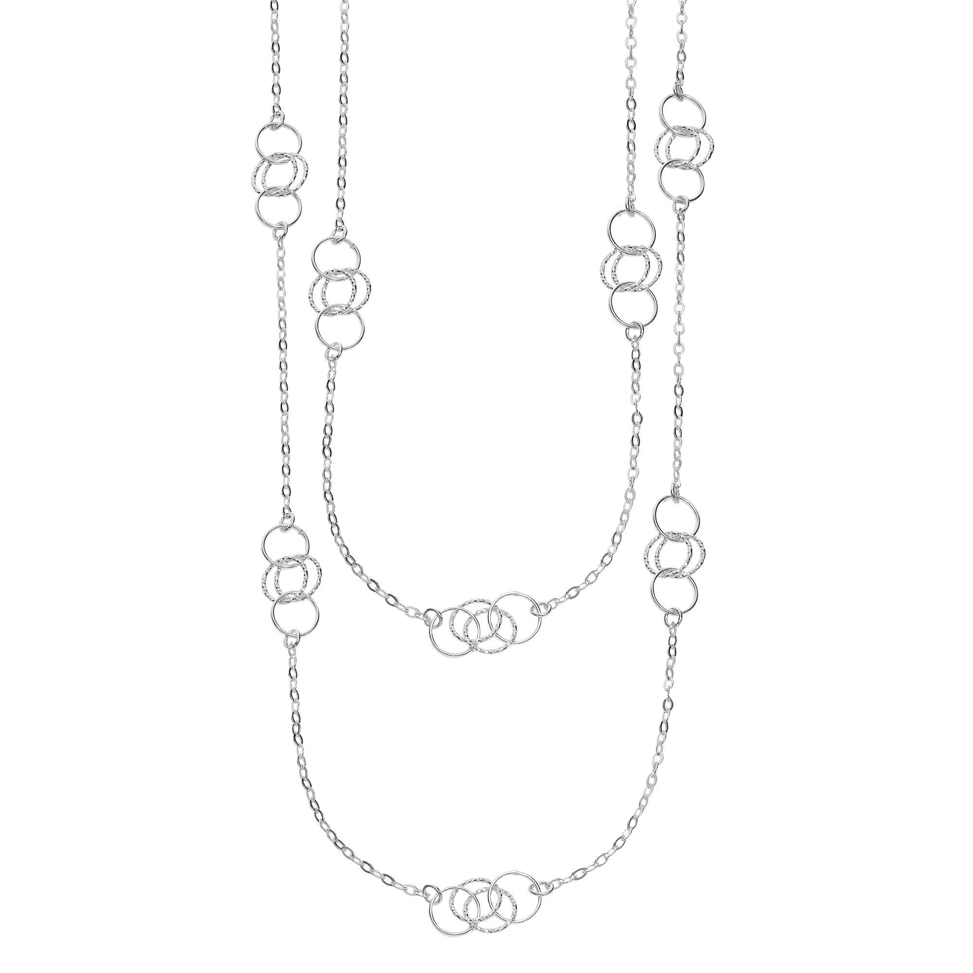 Sterling Silver Circle Pendant Necklace - 36