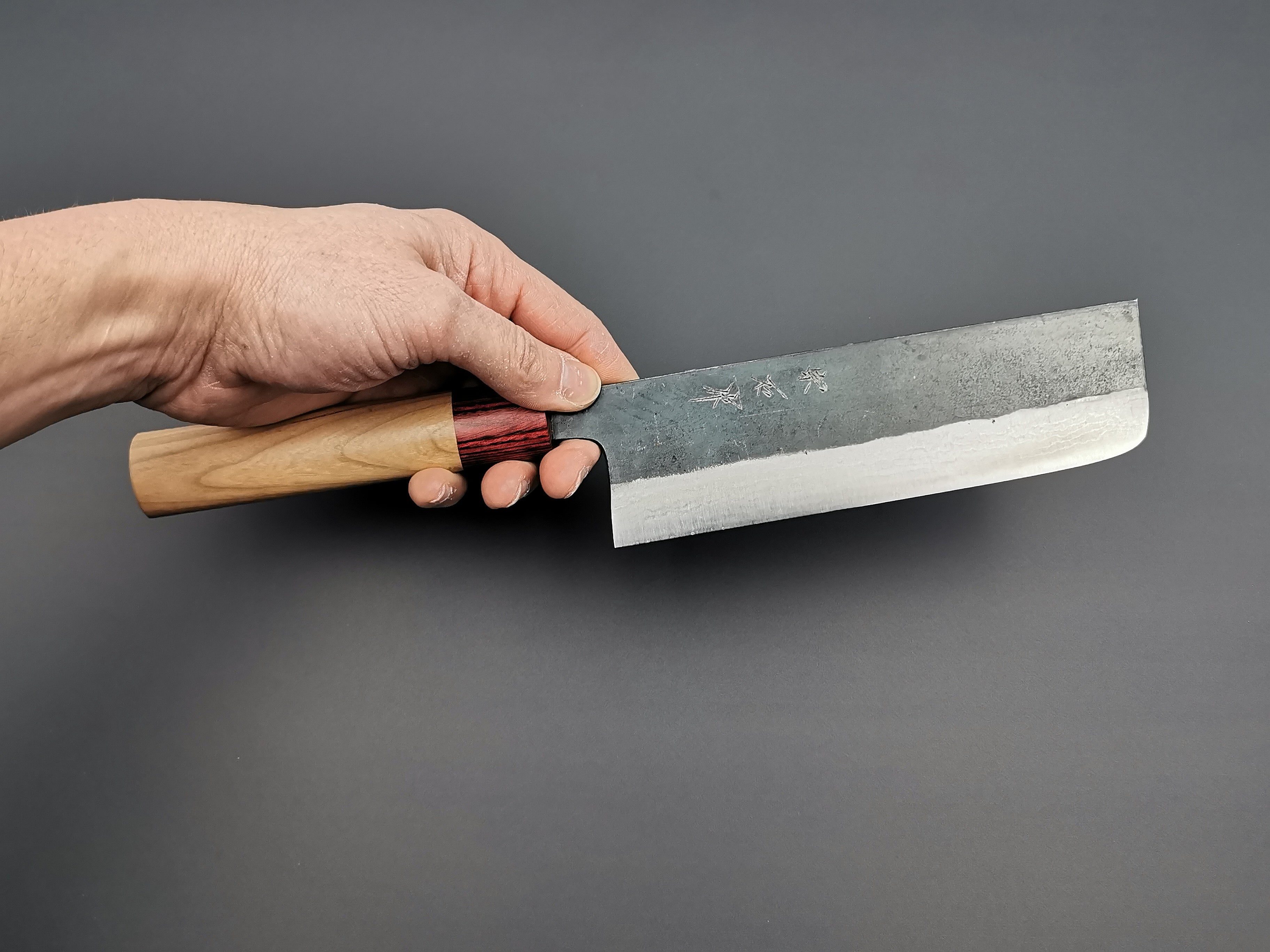 Premium Muneishi Aogami Damascus Nakiri Knife 165mm - Japanese High Carbon Steel Chef Knife for Slicing, Dicing & Chopping Vegetables - Perfect for Home Cooks & Professional Chefs