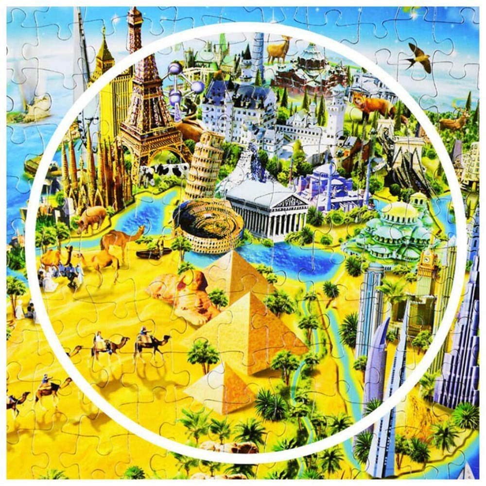 1000-Piece World Landmarks Map Jigsaw Puzzle for Adults | Educational School Supplies & Home Decor | Challenging Puzzle for Family Game Night & Travel Enthusiasts