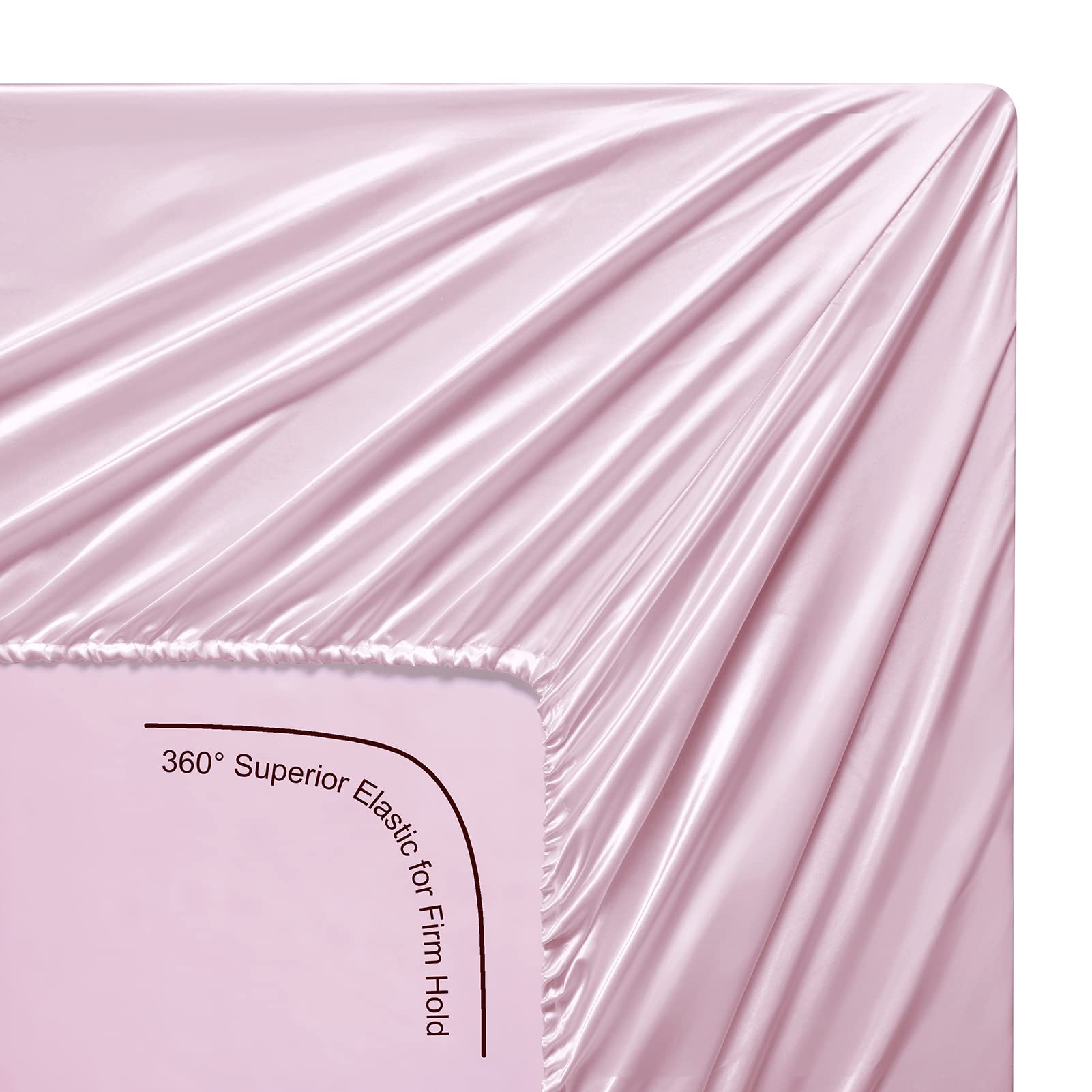 Luxury Silk Satin Sheets Set - California King Size with Deep Pockets | Cooling, Soft & Hypoallergenic Bedding | Perfect for Hot Sleepers & Allergy Sufferers | Pink Satin Sheets for Elegant Bedroom Decor