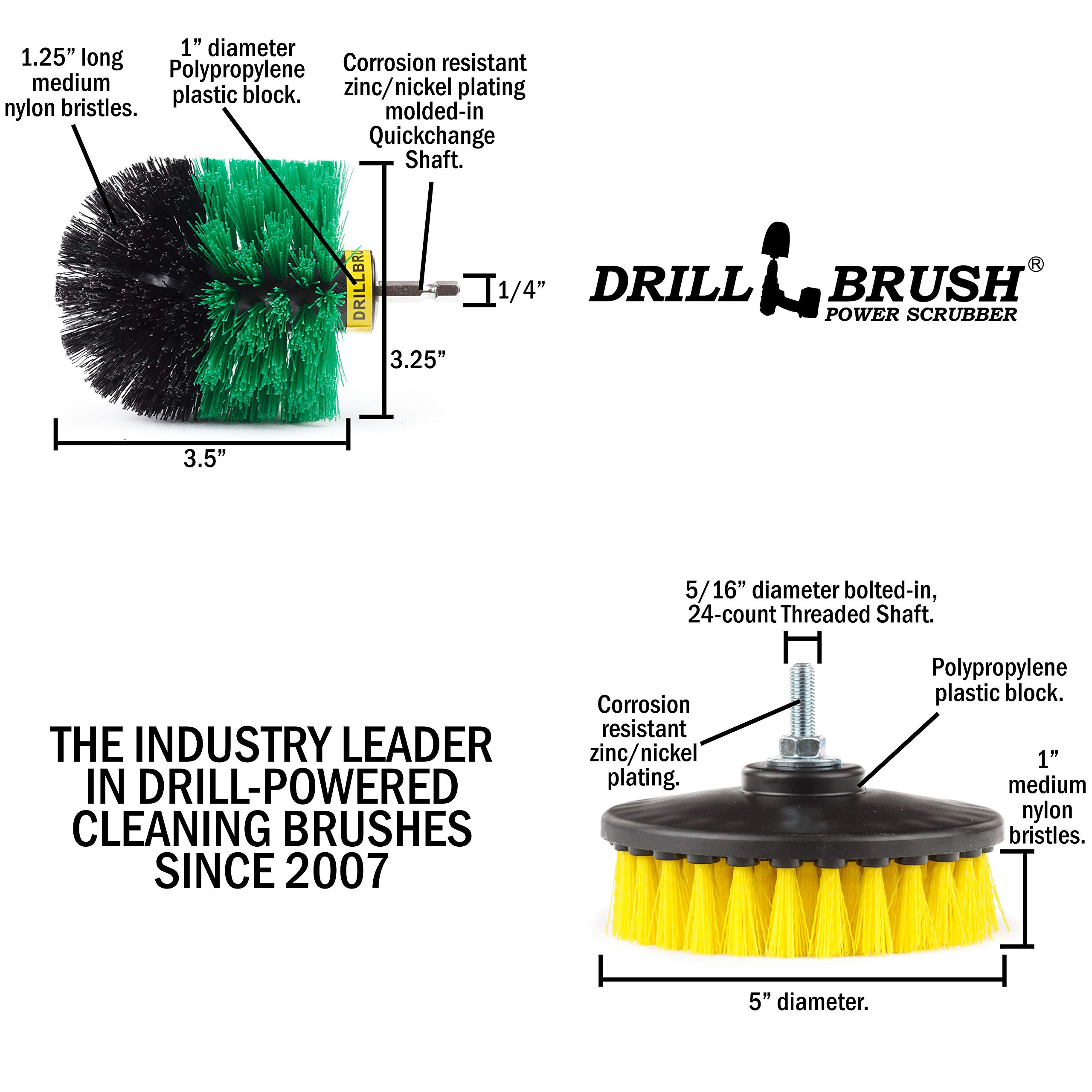 **Power Scrubber Drill Brush Set - Heavy Duty Grout & Tile Cleaning Attachments for Showers, Bathrooms & Household Surfaces - Ideal for Deep Cleaning, Stain Removal & Scrubbing Tough Grime**