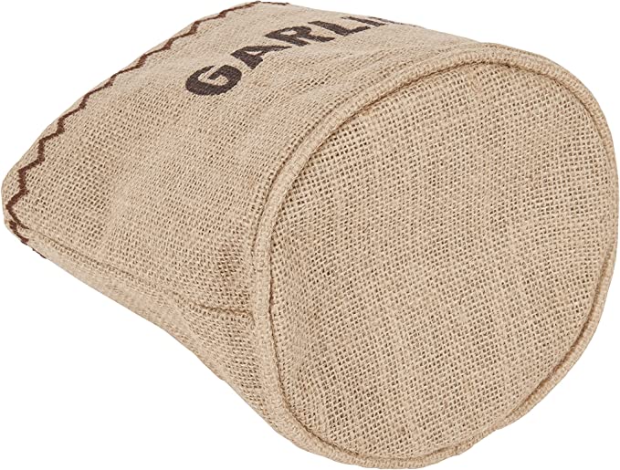 Natural Hessian Garlic Storage Bag - Breathable Eco-Friendly Jute Sack for Fresh Garlic, Onions & Potatoes - Perfect for Kitchen, Pantry & Organic Gardening