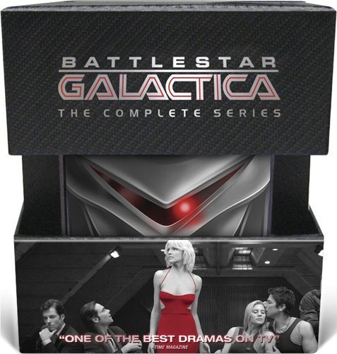 Battlestar Galactica: The Complete 2004 Series DVD Box Set with Collectible Cylon Figure - Starring Edward James Olmos | Sci-Fi TV Show Collection for Fans & Collectors