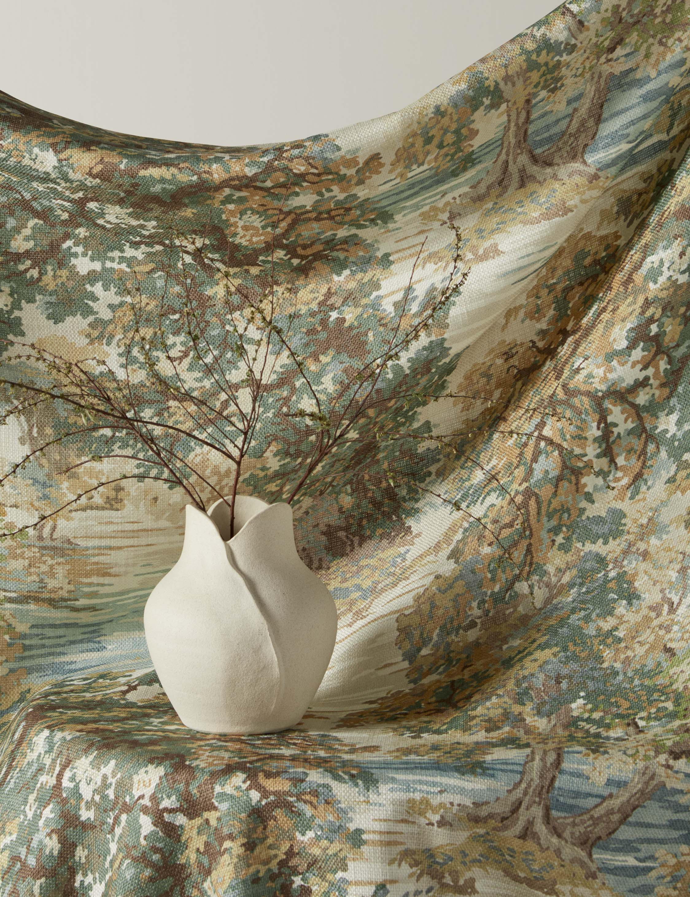 Morris & Co. Moss Ancient Canopy Viscose Fabric Swatch - Premium Home Decor & Upholstery Material for Curtains, Pillows, and Vintage Style Interiors