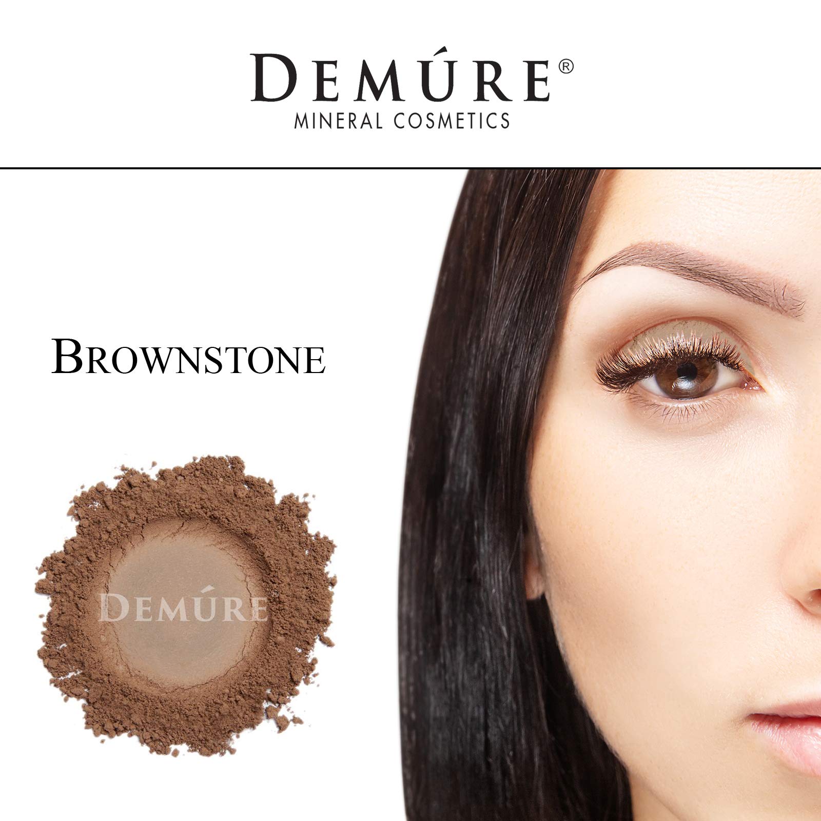 Demure Mineral Make Up (Brownstone) Matte Eyeshadow - Loose Powder for Professional Eye Makeup | Natural Look for Day & Night Wear