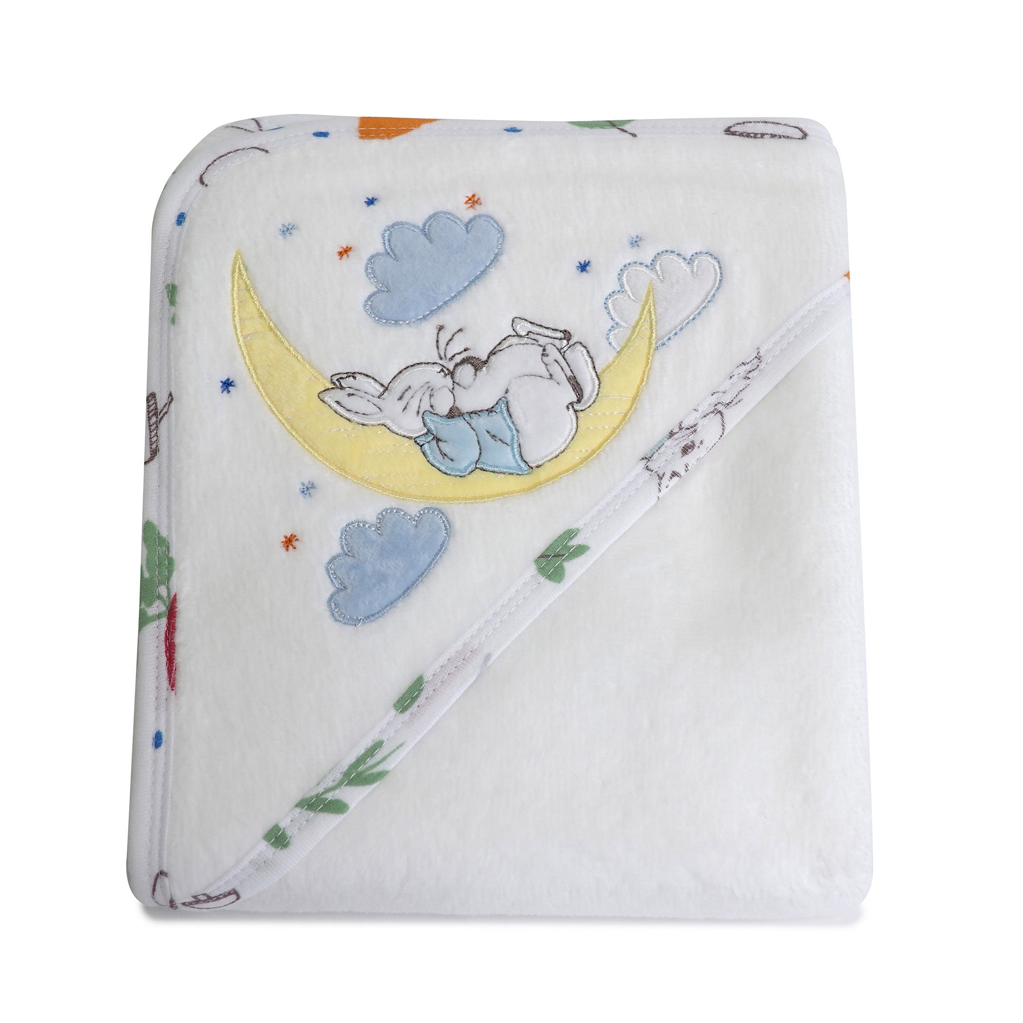 Peter Rabbit 'New Adventure' Hooded Towel - Soft Baby Bath Towel with Hood, Blue - Perfect for Newborns, Toddlers & Kids After Bath, Swimming or Beach Time