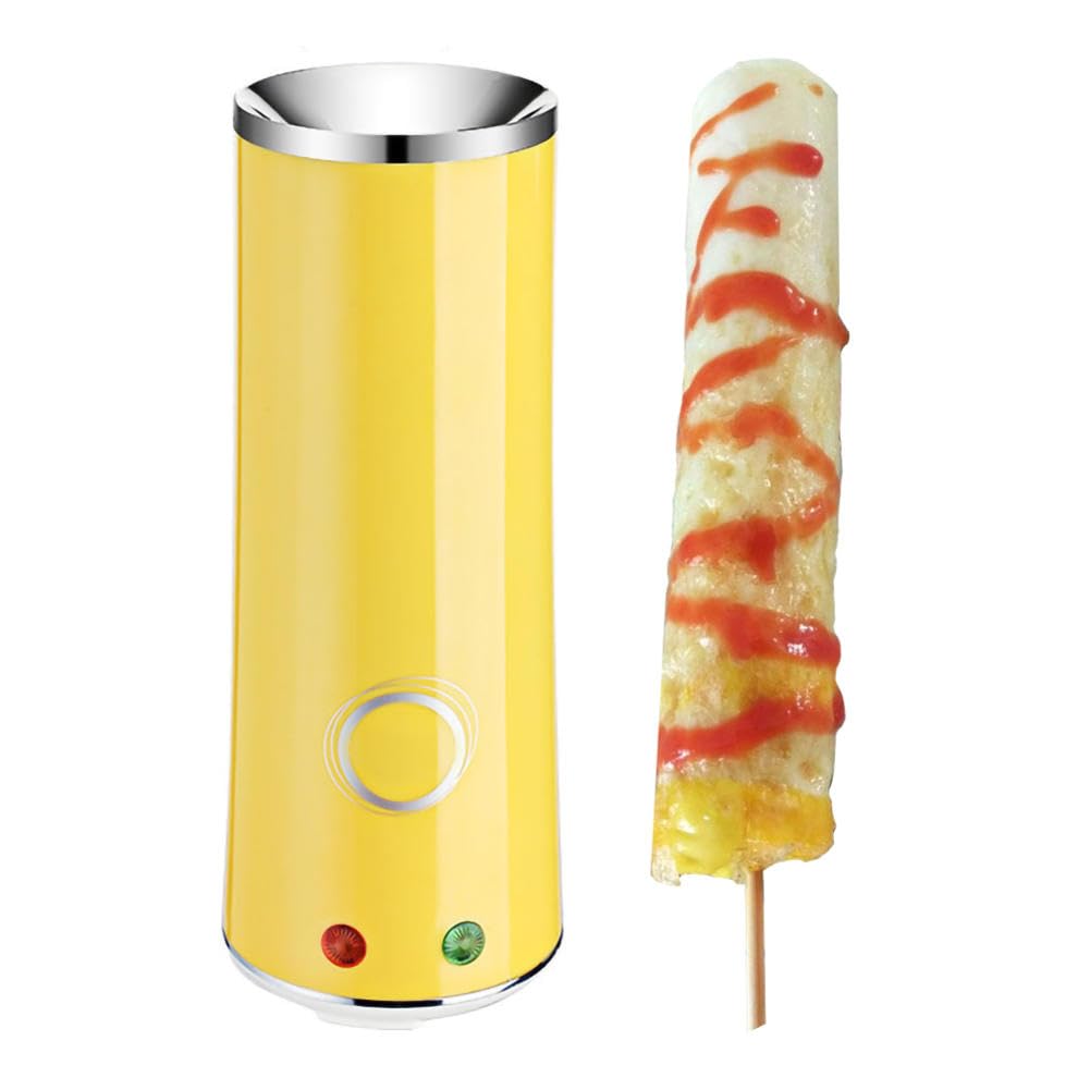 Electric Egg Roll Maker & Hot Dog Machine - 360° 3D Heating, Fast 6-Minute Cooking, Yellow ABS+Metal Body, Modern Kitchen Appliance for Home, Party & Street Food Business