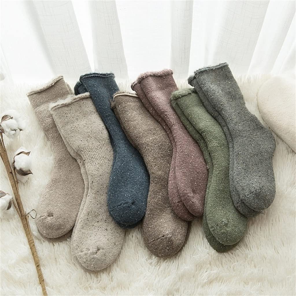 Kawaii Thick Merino Wool Rabbit Socks - Warm Winter Socks for Women & Men - Solid Color Funny Happy Socks (One Size) - Perfect for Cold Weather, Gifts, and Cozy Home Wear