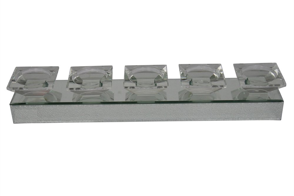 Sagebrook Home Silver Mirror Candle Holder - 24