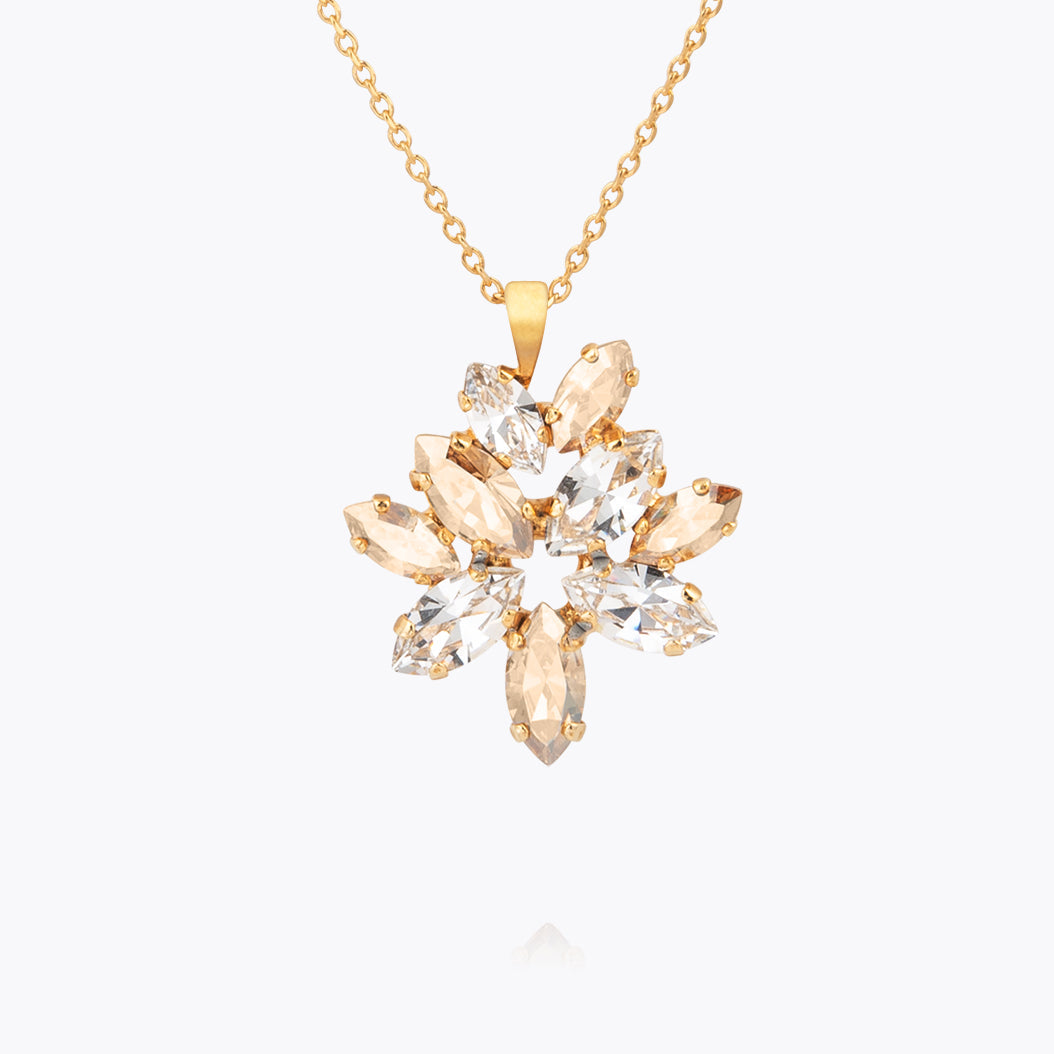 Melia Crystal Necklace - Elegant Golden Shadow Pendant for Women | Perfect for Weddings, Parties & Everyday Wear