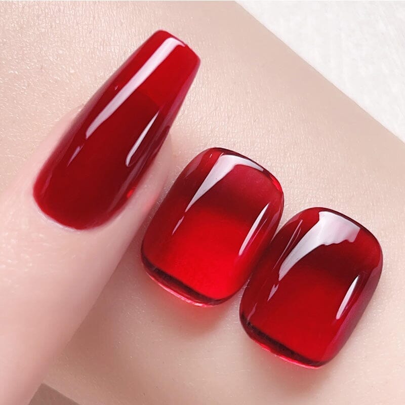 Hema Free Red Jelly Gel #13 - 15ml Nail Art Gel Polish for Salon & DIY Manicure - Long Lasting UV LED Cured Gel for Professional Nail Designs & Home Use