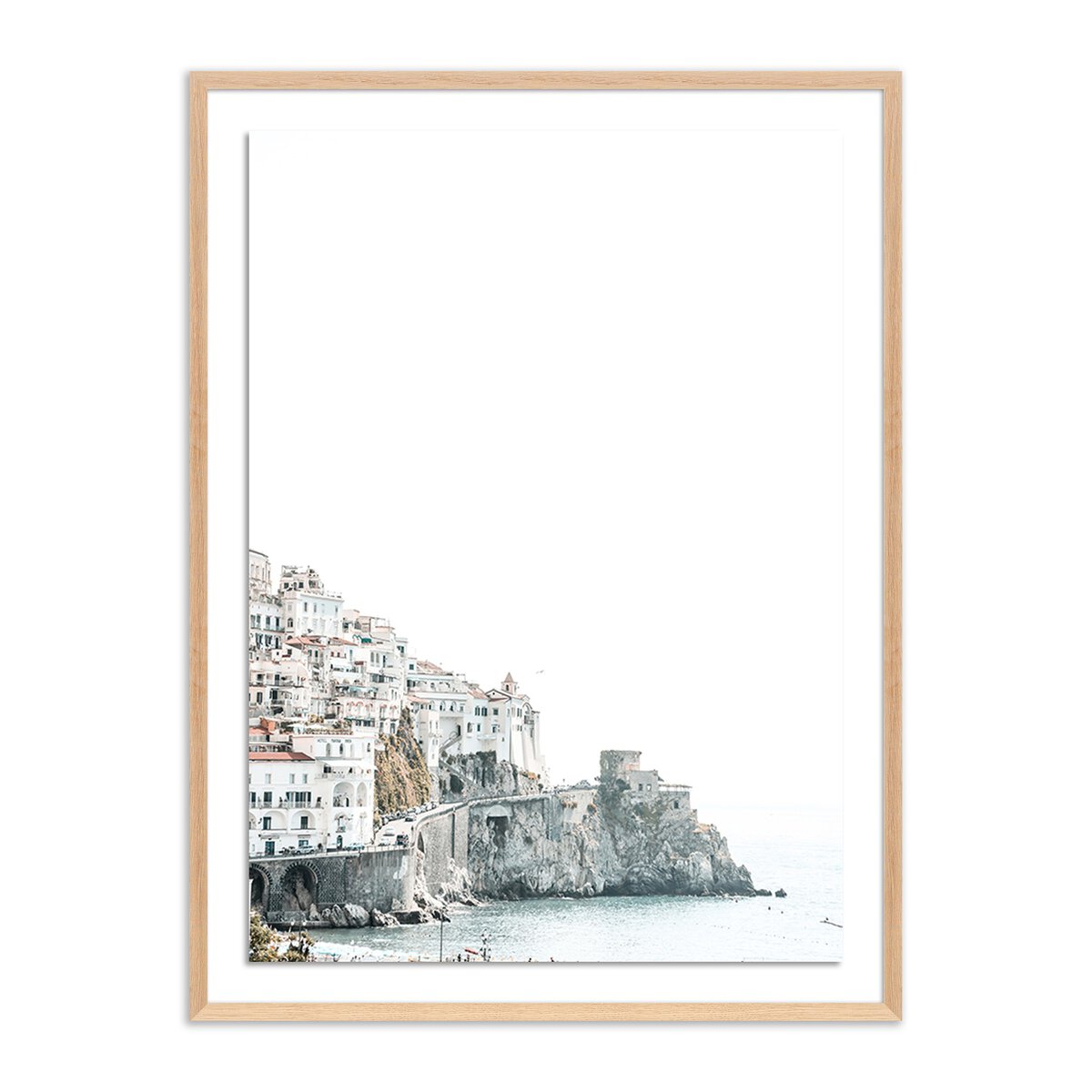 Amalfi Overexpose By Natalie Obradovich 48x72 White Oak Framed Canvas Art - Perfect for Living Room, Bedroom & Office Wall Decor