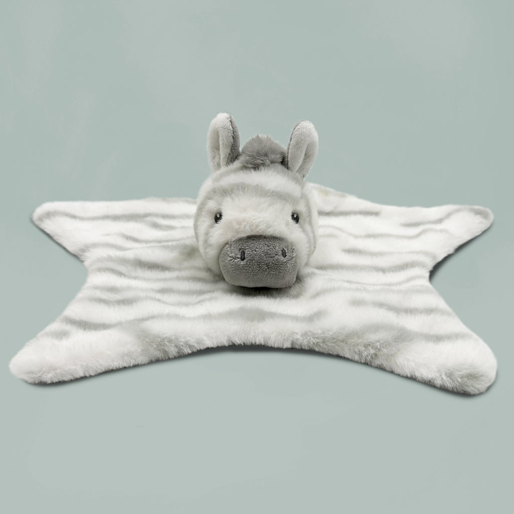 Personalized Zachary Zebra Moses Basket Baby Hamper - Soft Blue Cotton Baby Shower Gift for Newborns, Perfect for Nursery Decor & Christening Presents