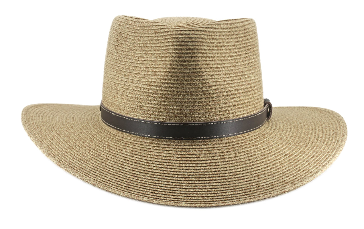 ooGee Hunter Creek Flexibraid Outback Style Hat with Leather Band in Burnt Camel - Durable & Stylish Sun Protection for Outdoor Adventures, Hiking, and Camping