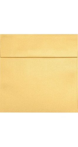 Premium LUXPaper Square Invitation Envelopes 5x5 Inches - Gold Metallic Peel & Seal - 80lb Text Weight (500 Pack) - Perfect for Wedding Invitations, Greeting Cards & Business Correspondence
