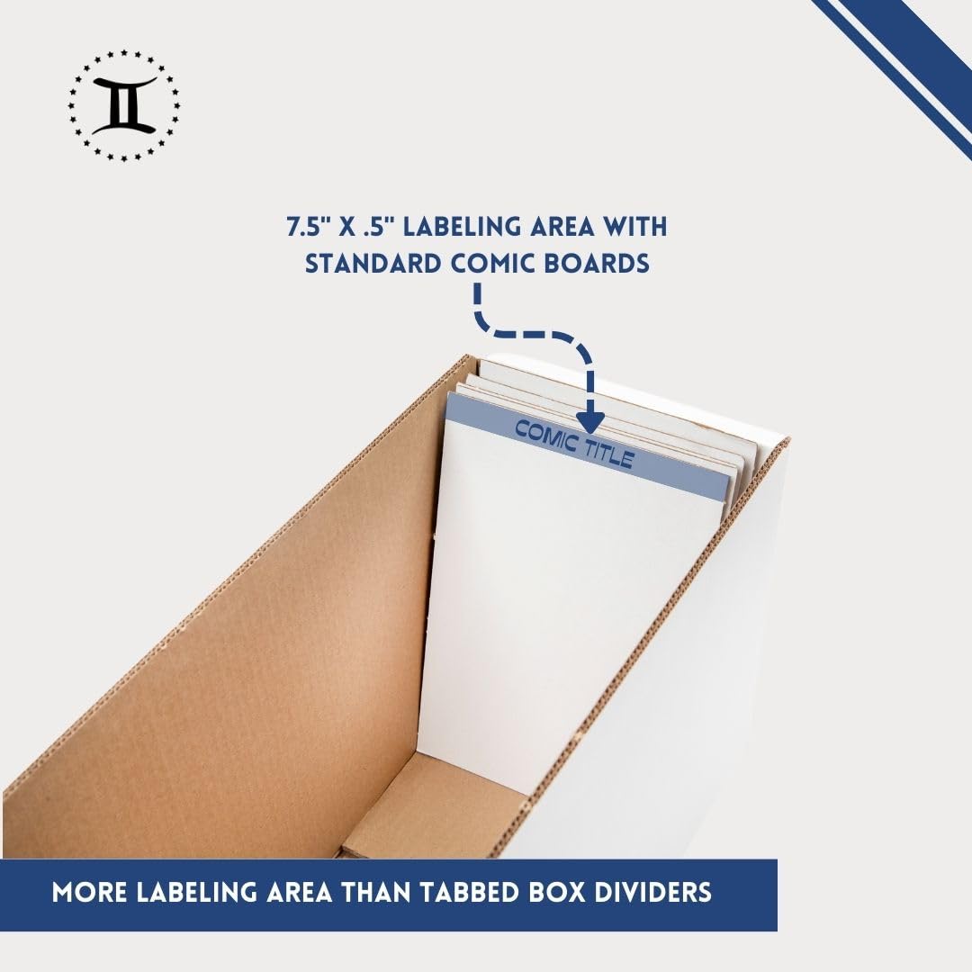 Gemini Comic Book Box Dividers - Pack of 100 Cardboard Dividers for Comic Book Storage Boxes | Bulk Comic Book Supplies for Retailers & Collectors | Compatible with Gemini Comic Book Mailers | Perfect for Comic Book Organization, Retail Display & Collectible Storage
