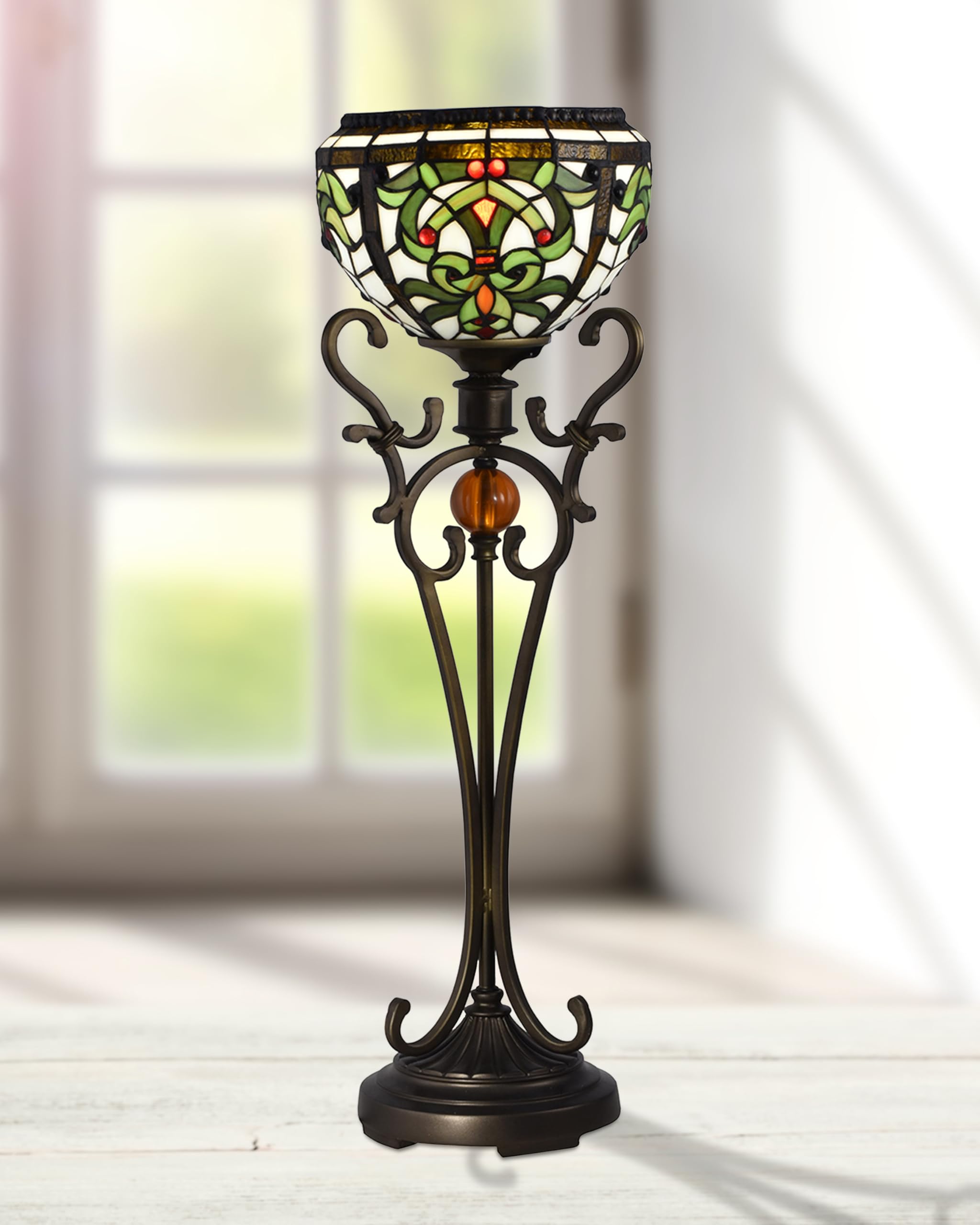 Dale Tiffany TB101113 Tiffany Style Table Lamp - Antique Golden Bronze Finish, 9 Inch Height, Mica Shade - Perfect for Living Room, Bedroom, or Office Decor