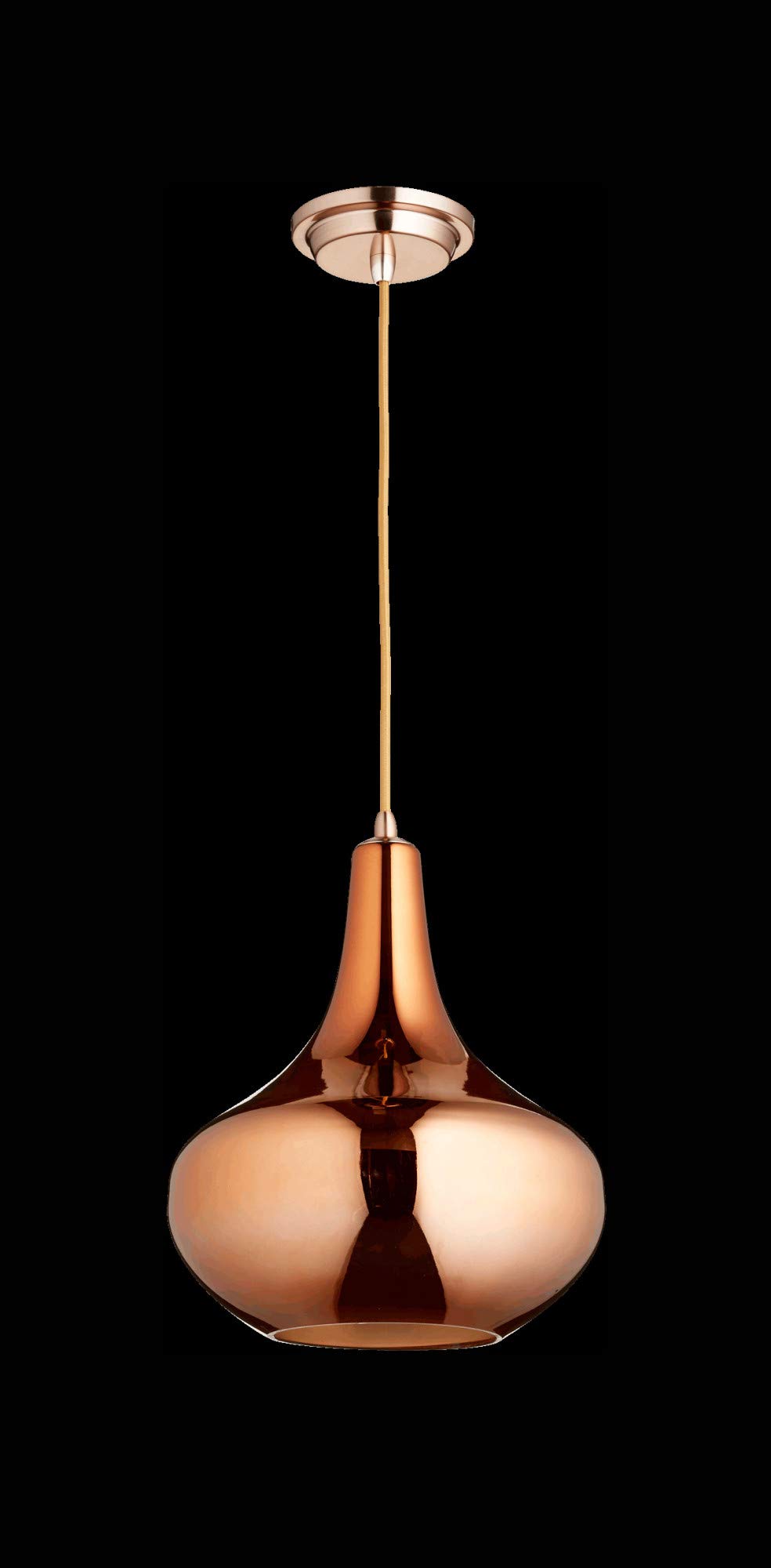 Quorum 8004-14 Chrome Finish Transitional One Light Pendant - Filament Collection for Modern Dining Room & Kitchen Island Lighting
