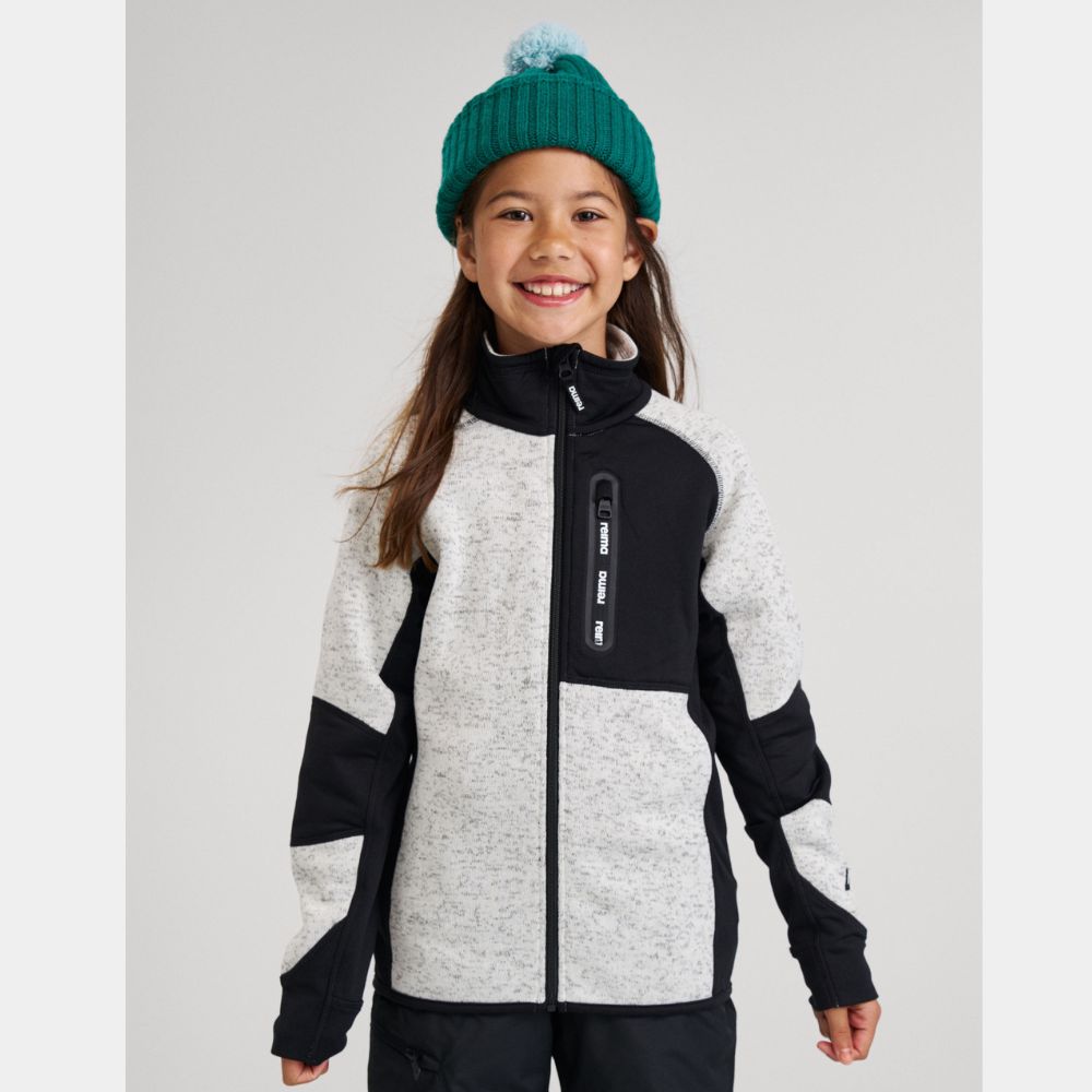 Reima Fleece Jacket for Kids - Soft & Warm Liukuen Fleece in Melange Grey - Perfect for Outdoor Play & Winter Adventures