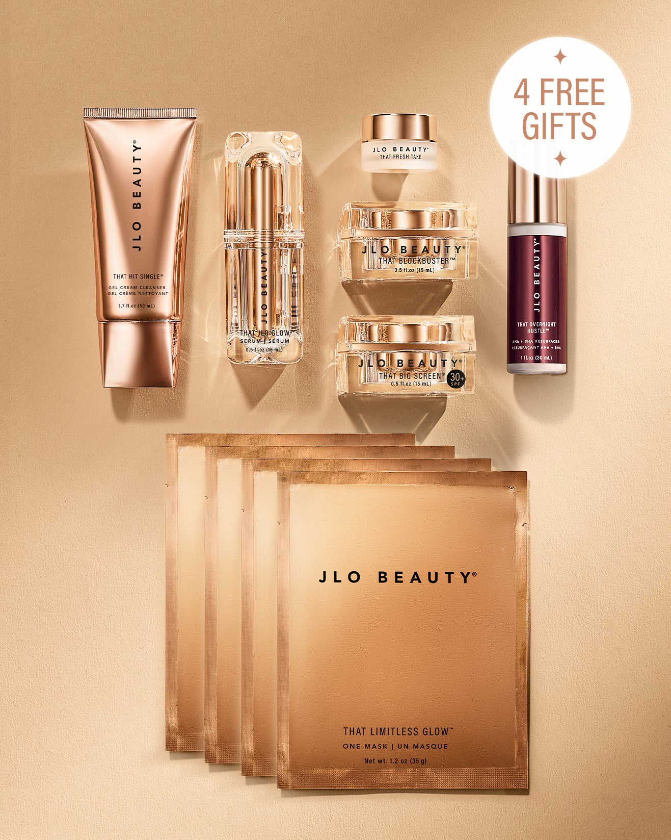 6-Piece JLO Deluxe Makeup Kit with 4 Free Gifts - Perfect for Everyday Glam & Special Occasions