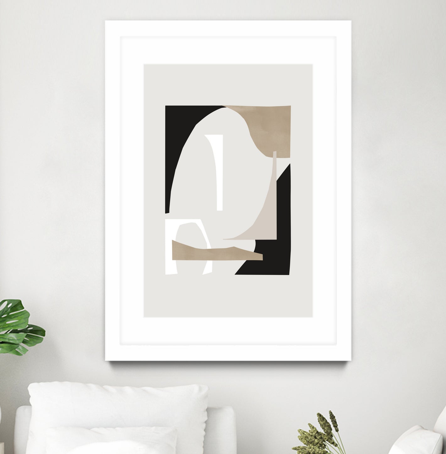 Abstract Shapes 3 - Modern Geometric Wall Art Decor for Living Room & Office - Unique Handmade Canvas Painting for Home Interior Design