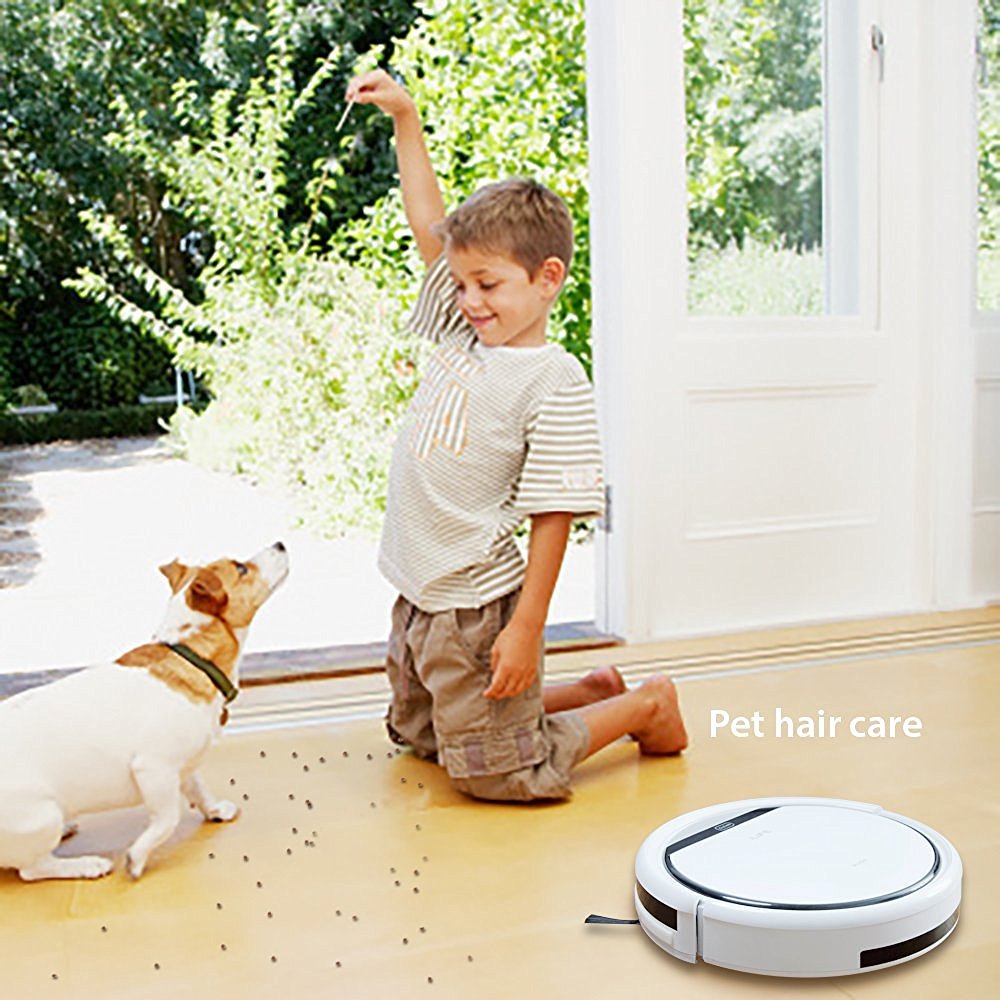 ILIFE V3s Pro Robot Vacuum Cleaner with Tangle-Free Suction | Slim, Self-Charging Robotic Vacuum | Daily Schedule Cleaning | Ideal for Pet Hair, Hard Floors & Low Pile Carpets | Pearl White | Perfect for Smart Home Cleaning & Pet Owners