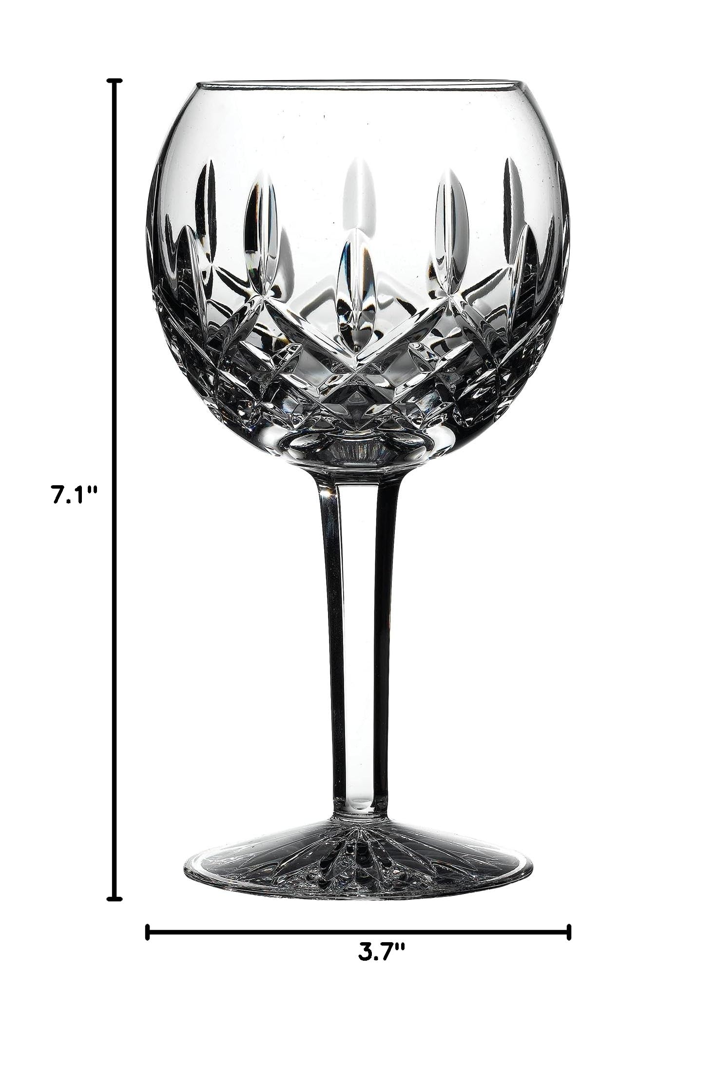 Waterford Lismore Balloon Wine Glass - Premium Crystal Wine Glass Set for Red & White Wine - Perfect for Dinner Parties, Weddings & Gift Giving