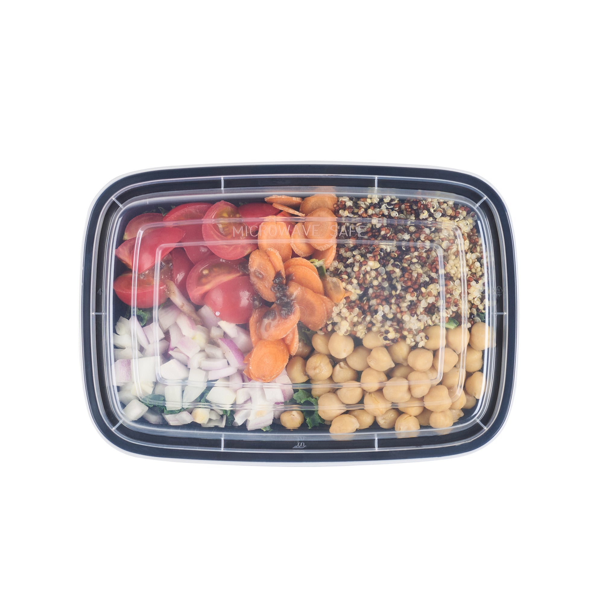 24 oz Black Rectangle Plastic Food Storage Containers with Clear Lids - 50 Pack, Microwave Safe To-Go Boxes (8